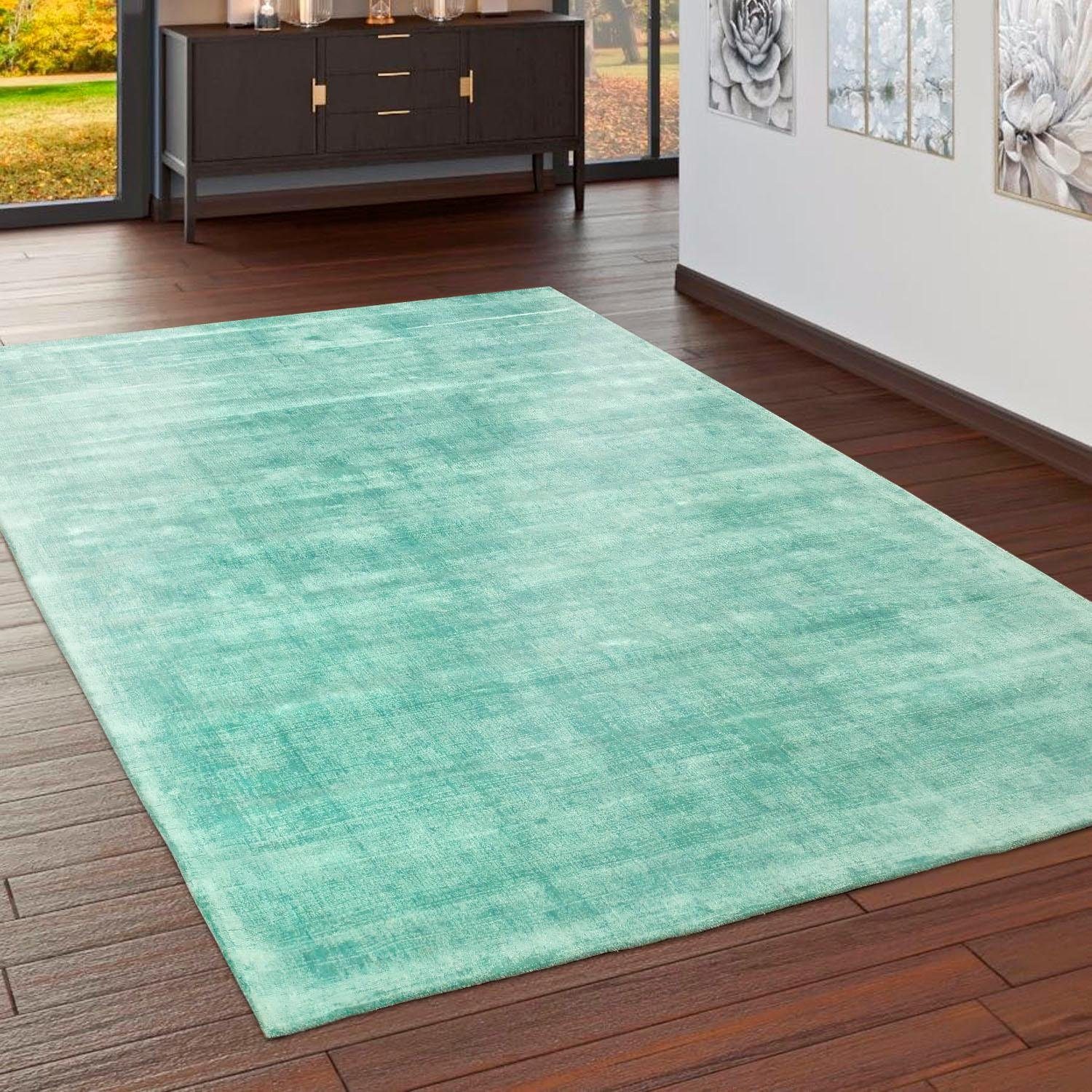 Paco Home Vloerkleed Glori 330 Handgeweven, korte pool, 100% viscose, met de hand geweven, met lichte gloed