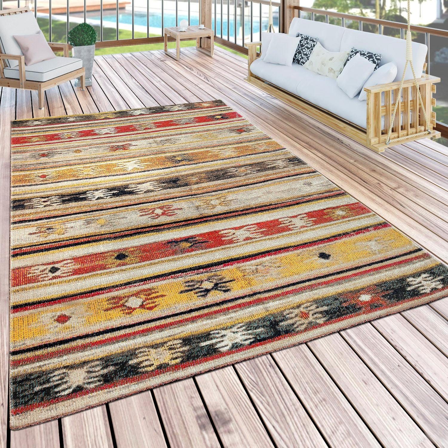 Paco Home Vloerkleed Artigo 402 Korte pool, oriënt-look, vintage-design, geschikt voor binnen en buiten