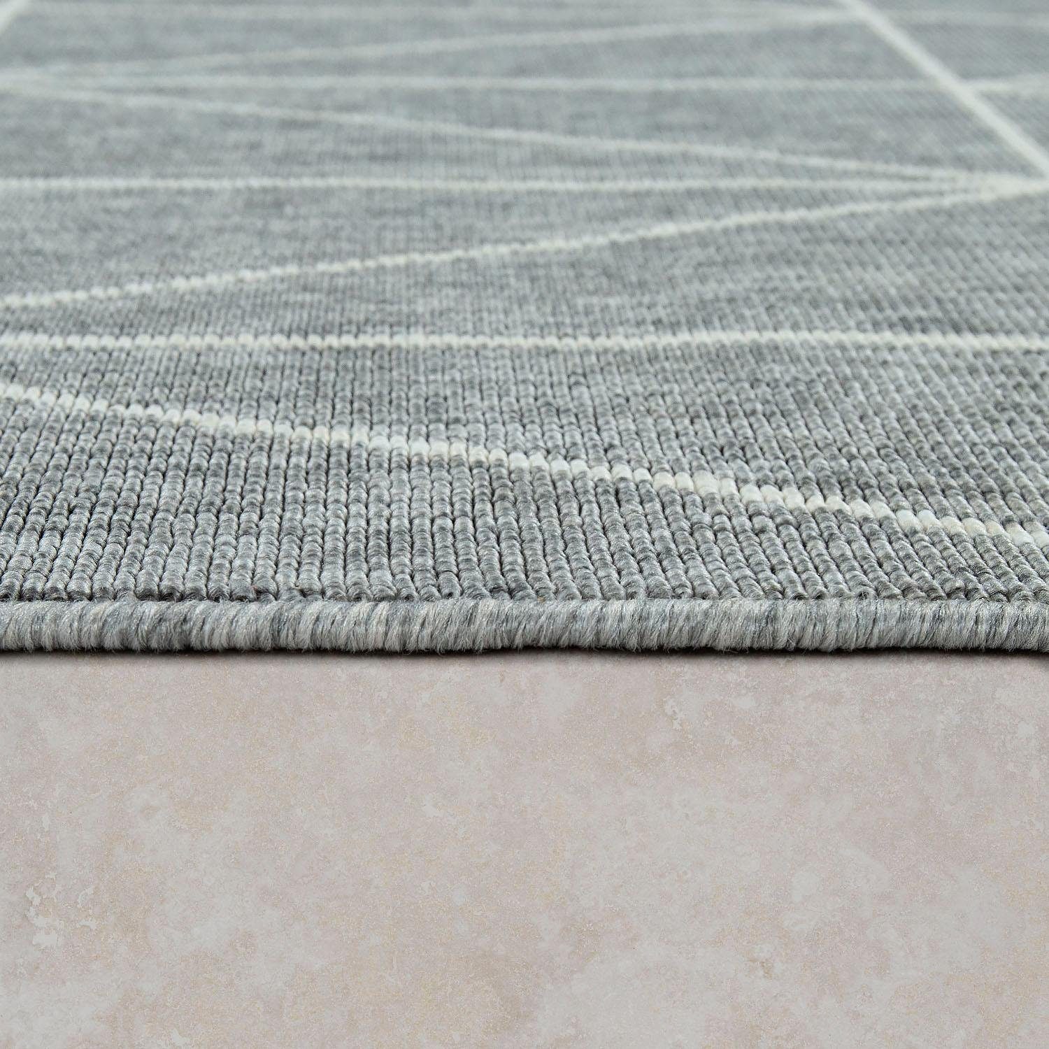 Paco Home Vloerkleed Brugge 224 Platweefsel, modern geometrisch motief, geschikt voor binnen en buiten
