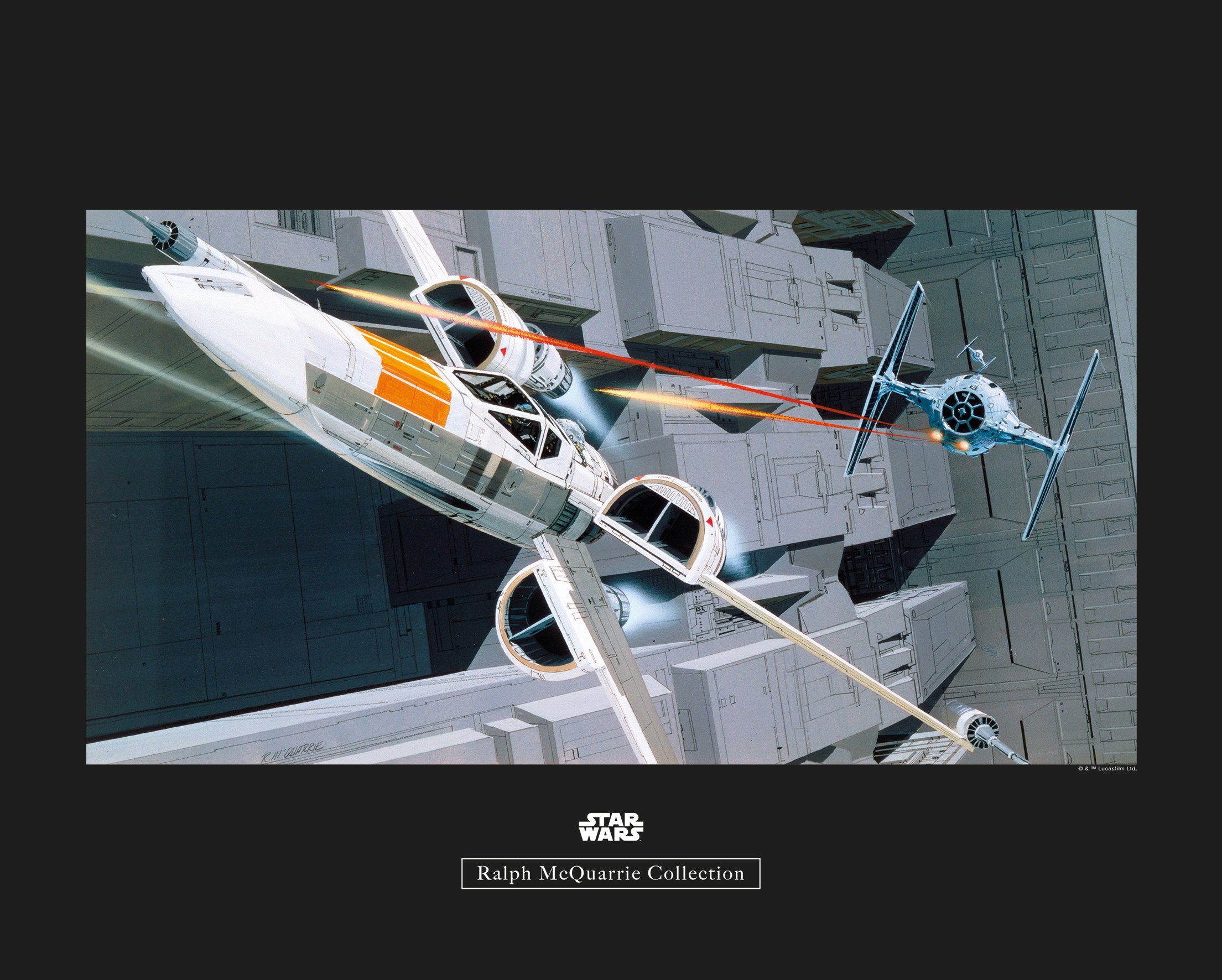 Komar wanddecoratie Star Wars Classic RMQ X-Wing vs TIE-Fighter, zonder lijst