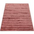 paco home vloerkleed glori 330 handgeweven tapijt, laagpolig, 100% viscose, extra zacht met een lichte glans, ideaal voor in de woon- en slaapkamer roze