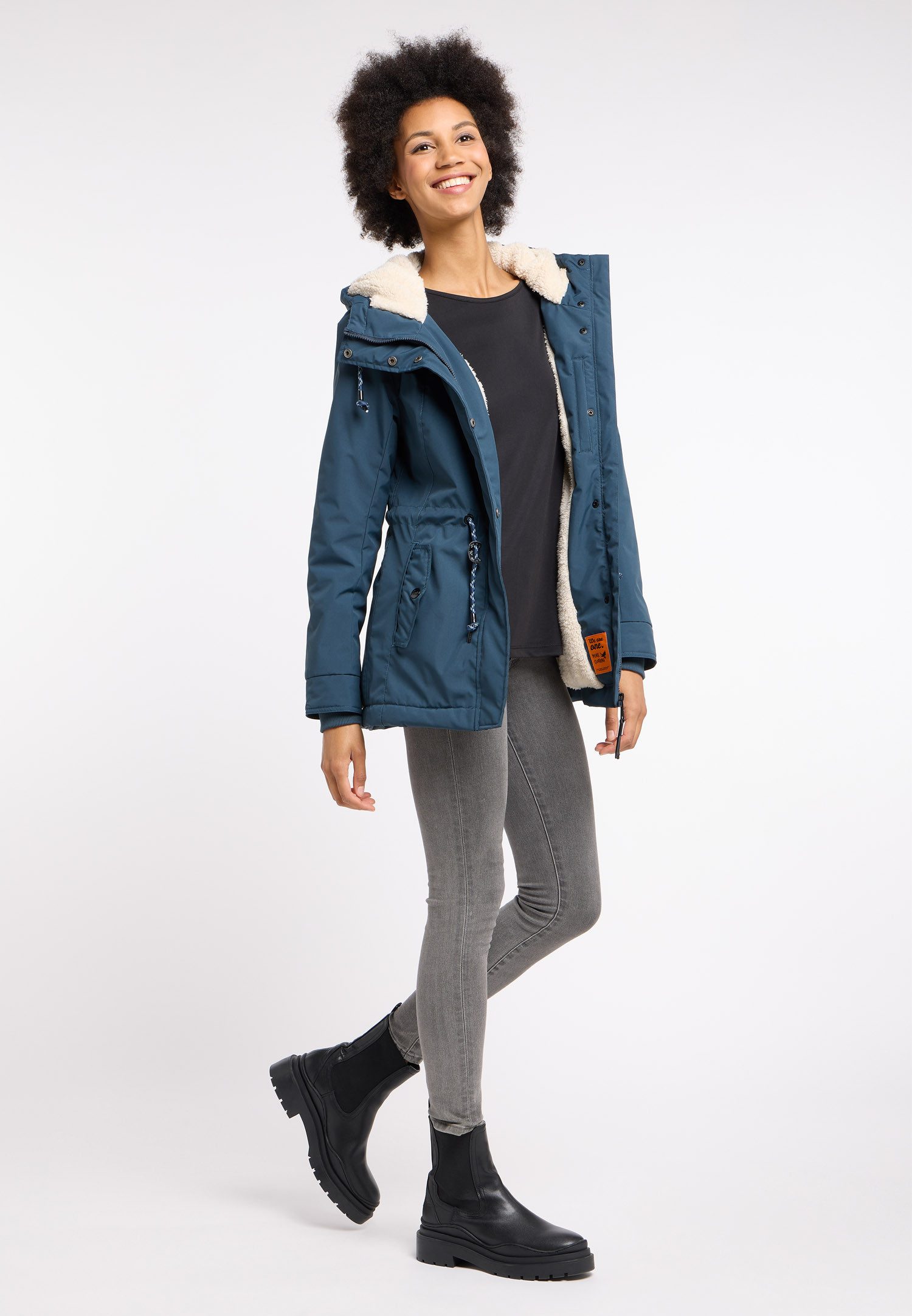 Ragwear Parka MONADIS WARM waterafstotende overgangsjas met verwarmende teddypluche voering