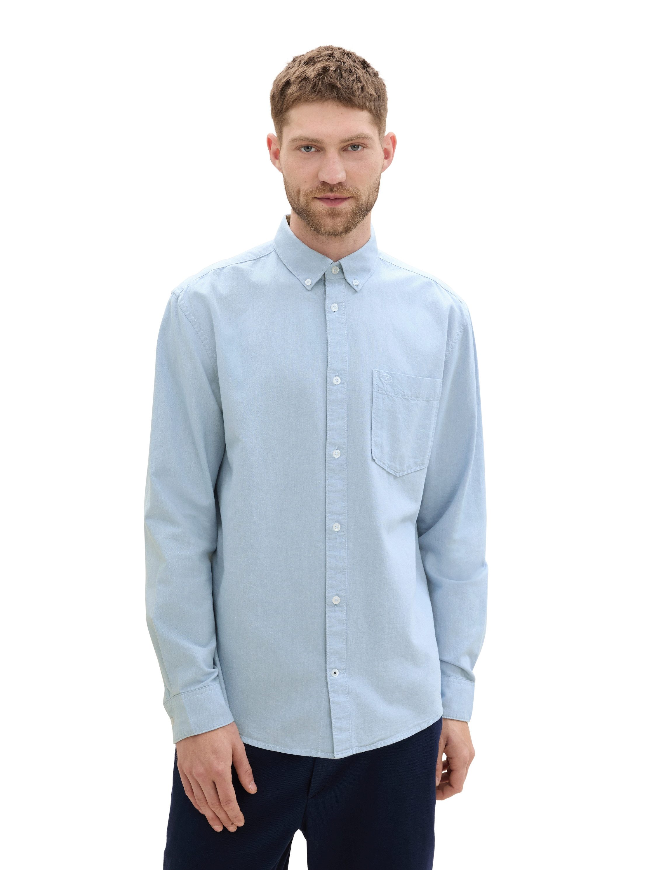 Tom Tailor Overhemd met lange mouwen Oxford met borstzak