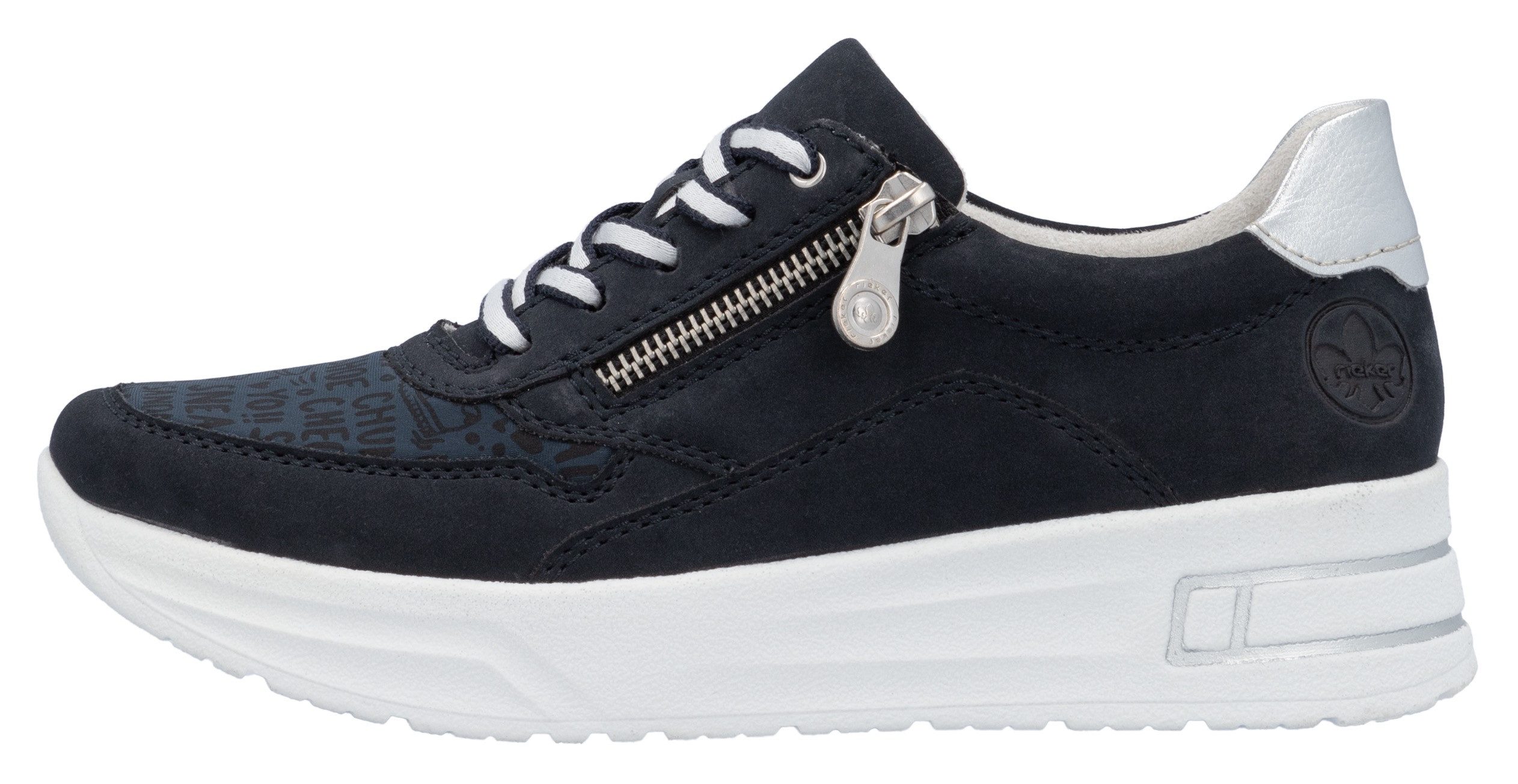 Rieker Plateausneakers , veterschoenen, lage schoen, vrijetijdsschoen met zachte inlegzool