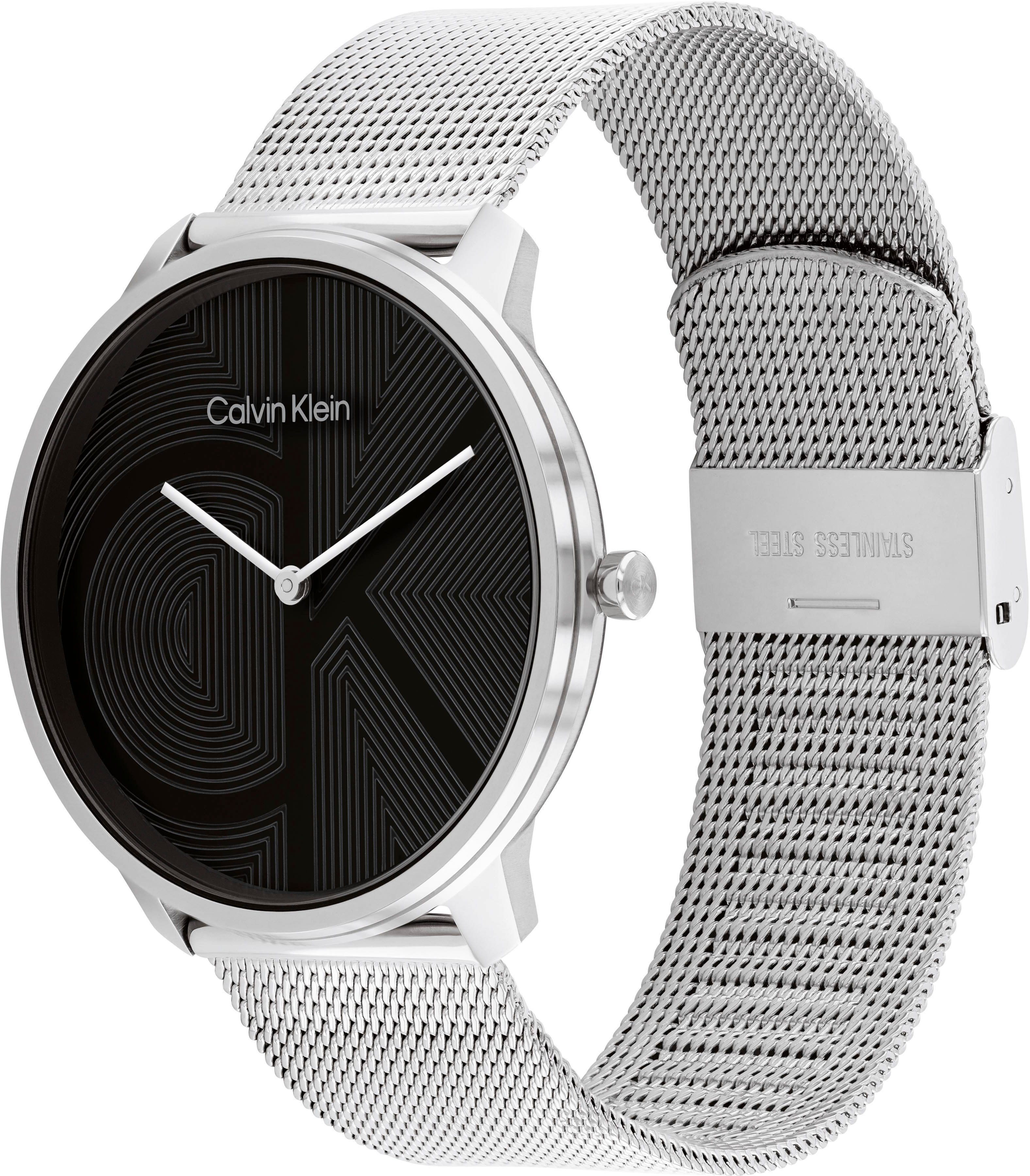 Calvin Klein Kwartshorloge CK ICONIC 40 mm Polshorloge, dameshorloge, herenhorloge, roestvrijstalen armband, analoog