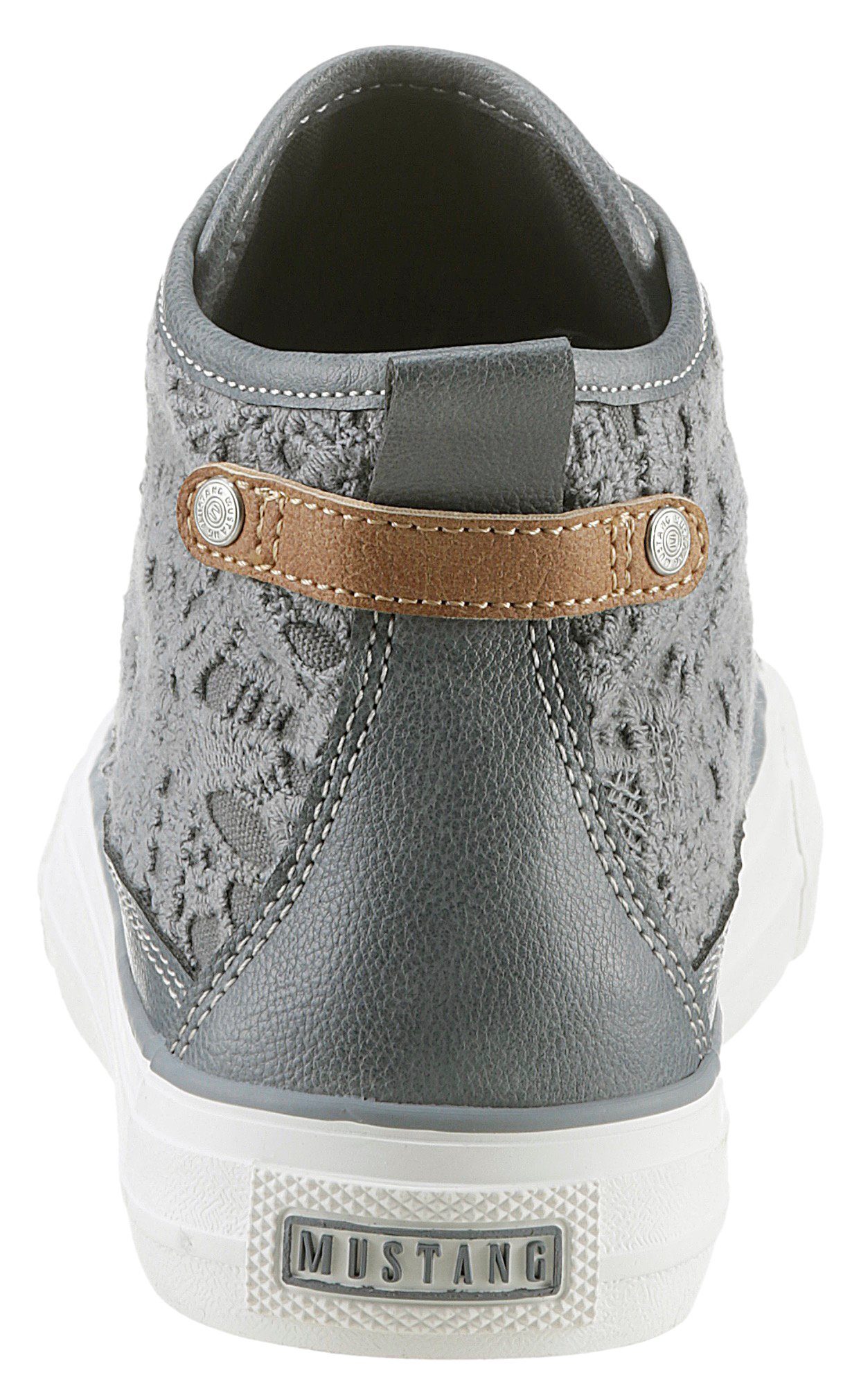 Mustang Shoes Veterschoenen high top sneakers, vrijetijdsschoen met stijlvolle textielinzet