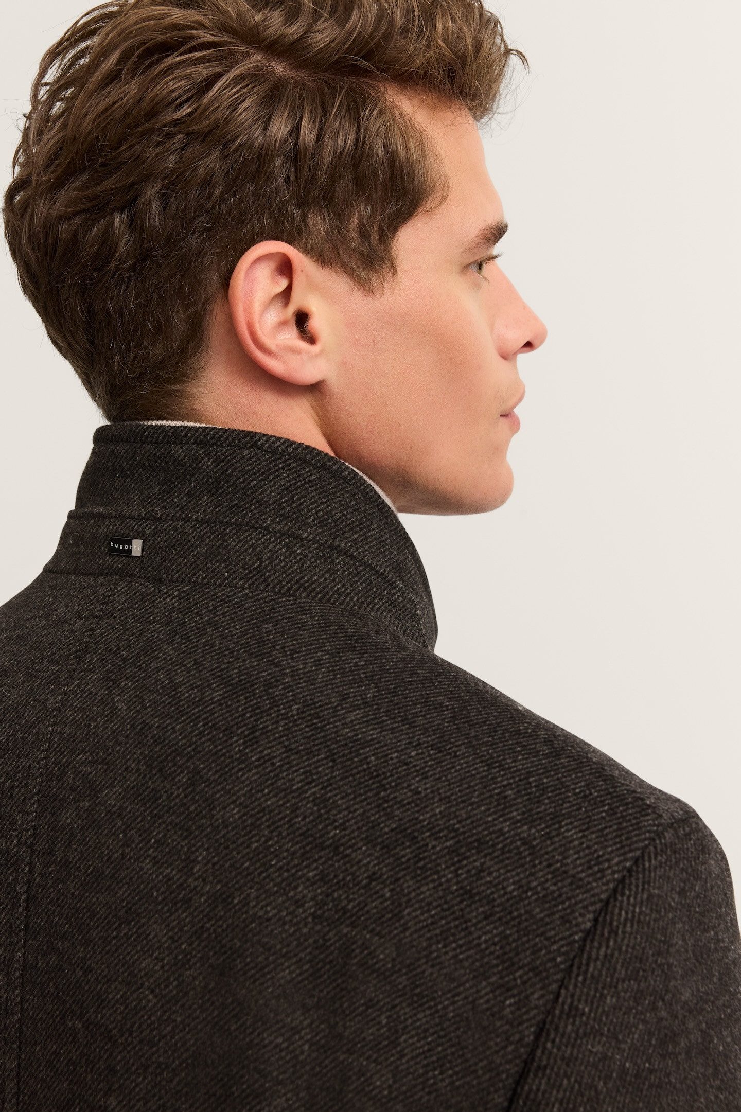 Bugatti Korte jas Flexcity Stretch Modern Fit van een wolmix