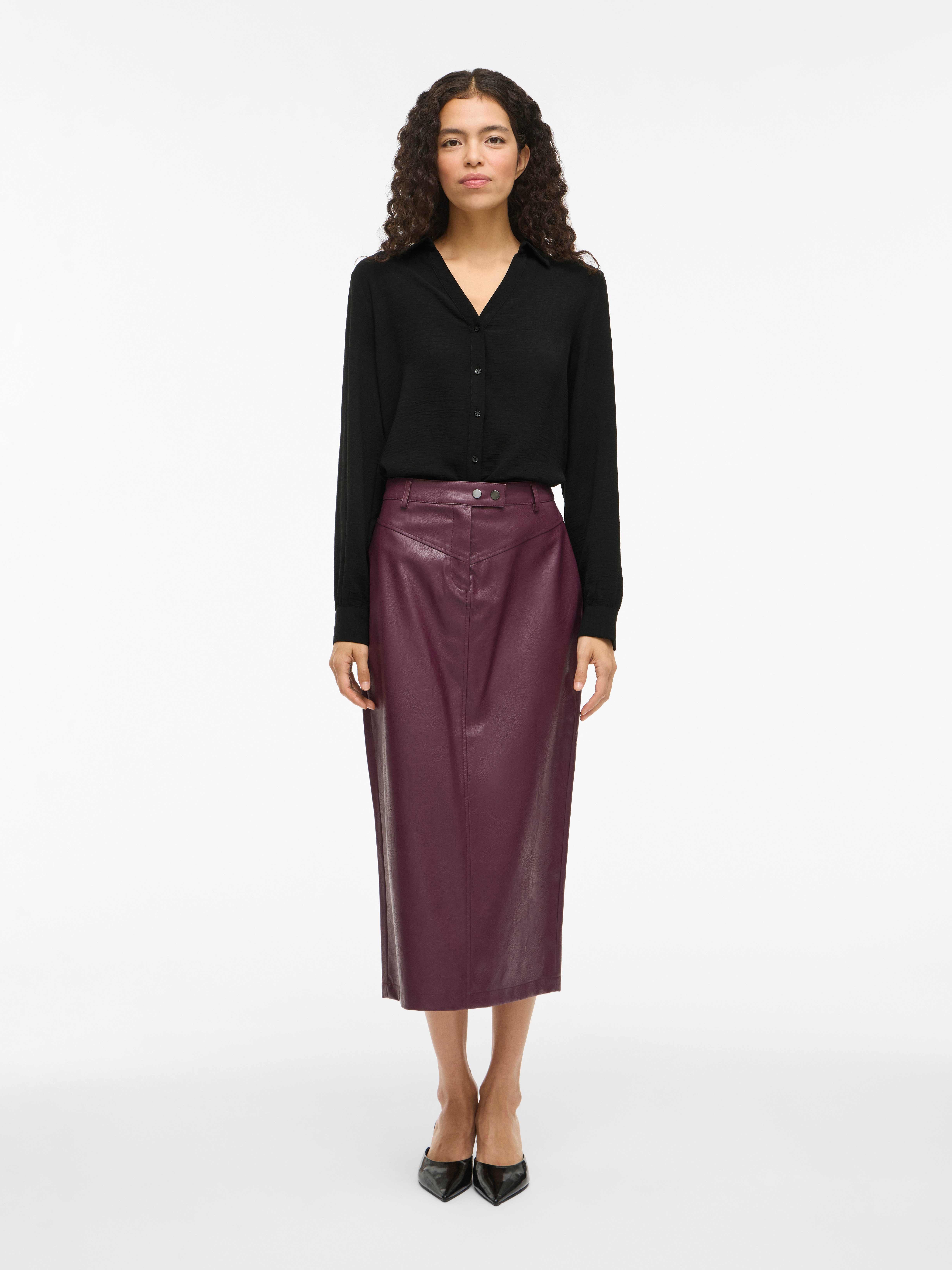 Vila Blouse met lange mouwen VIJOSA L/S V-NECK SHIRT - NOOS