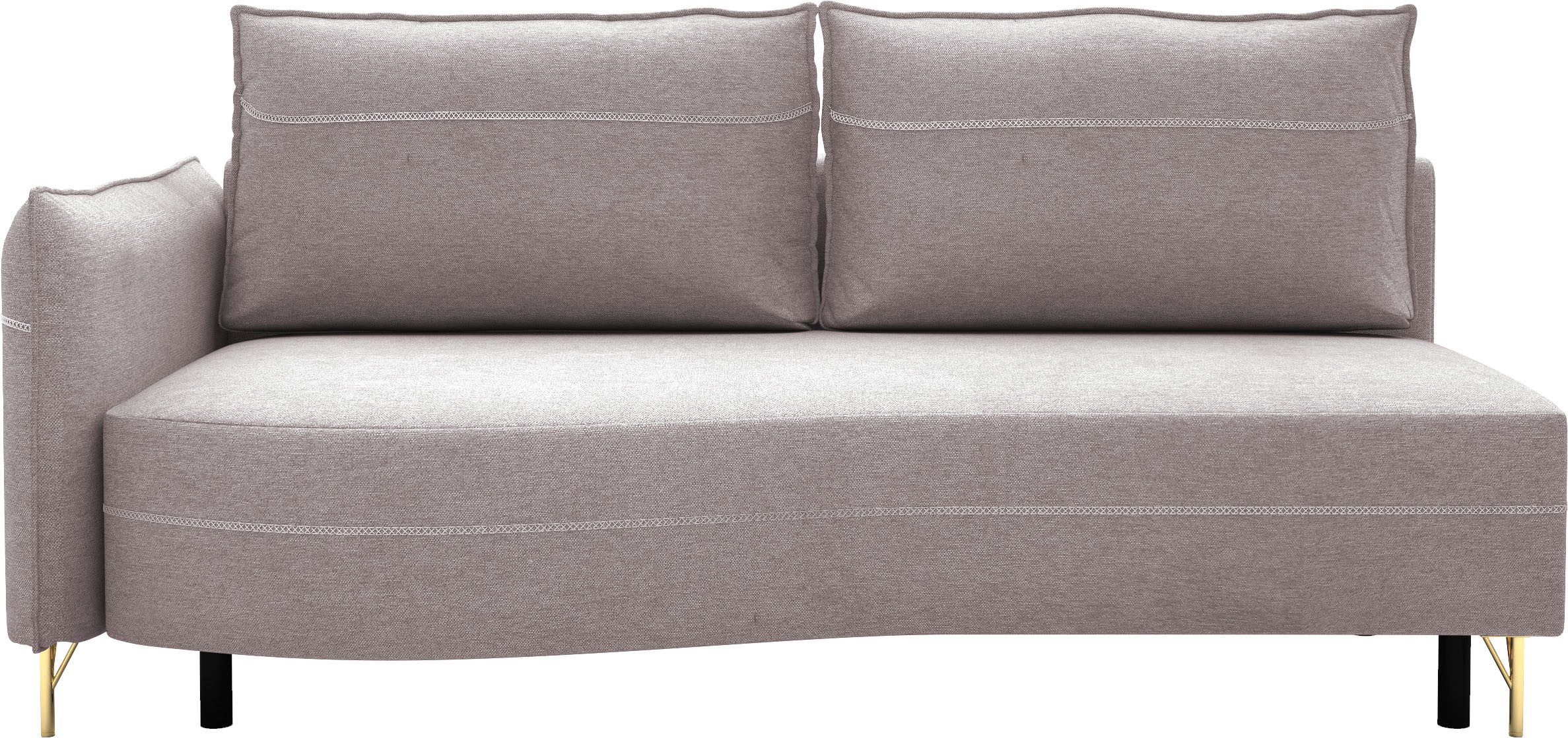 exxpo - sofa fashion Loungebank Ortis mit toller Kontrastnaht, Solitärmöbel, bequem, schmale Armlehne Slaapbank met bedfunctie en opbergruimte, comfortabele veren