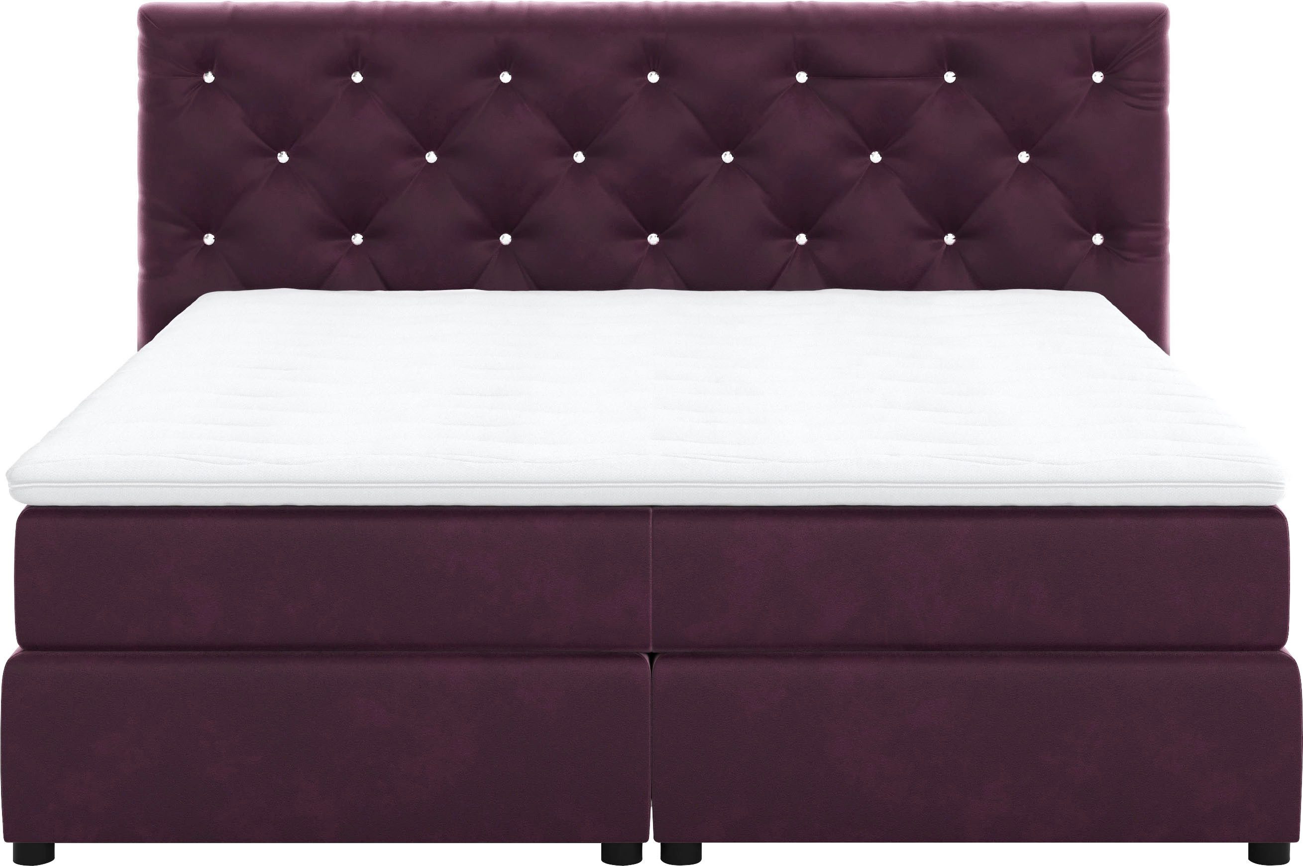 COTTA Boxspring Castlerock met strass-steentjes in het hoofdeinde, incl. topper