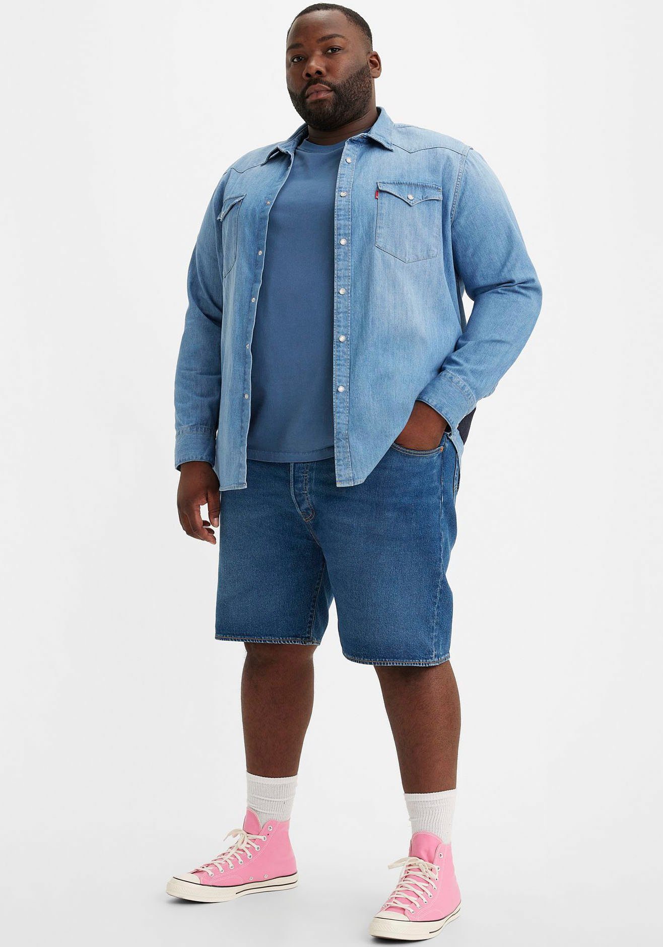 Levi's® Plus Jeansbermuda 501 HEMMED SHORTS met stretchaandeel