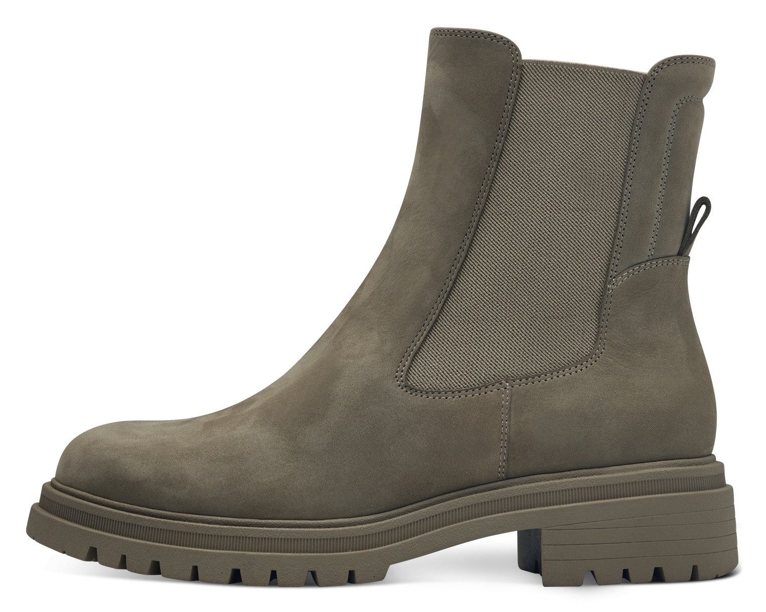 Tamaris Chelsea-boots blokhak, combat boots, enkellaars met stretch-inzet