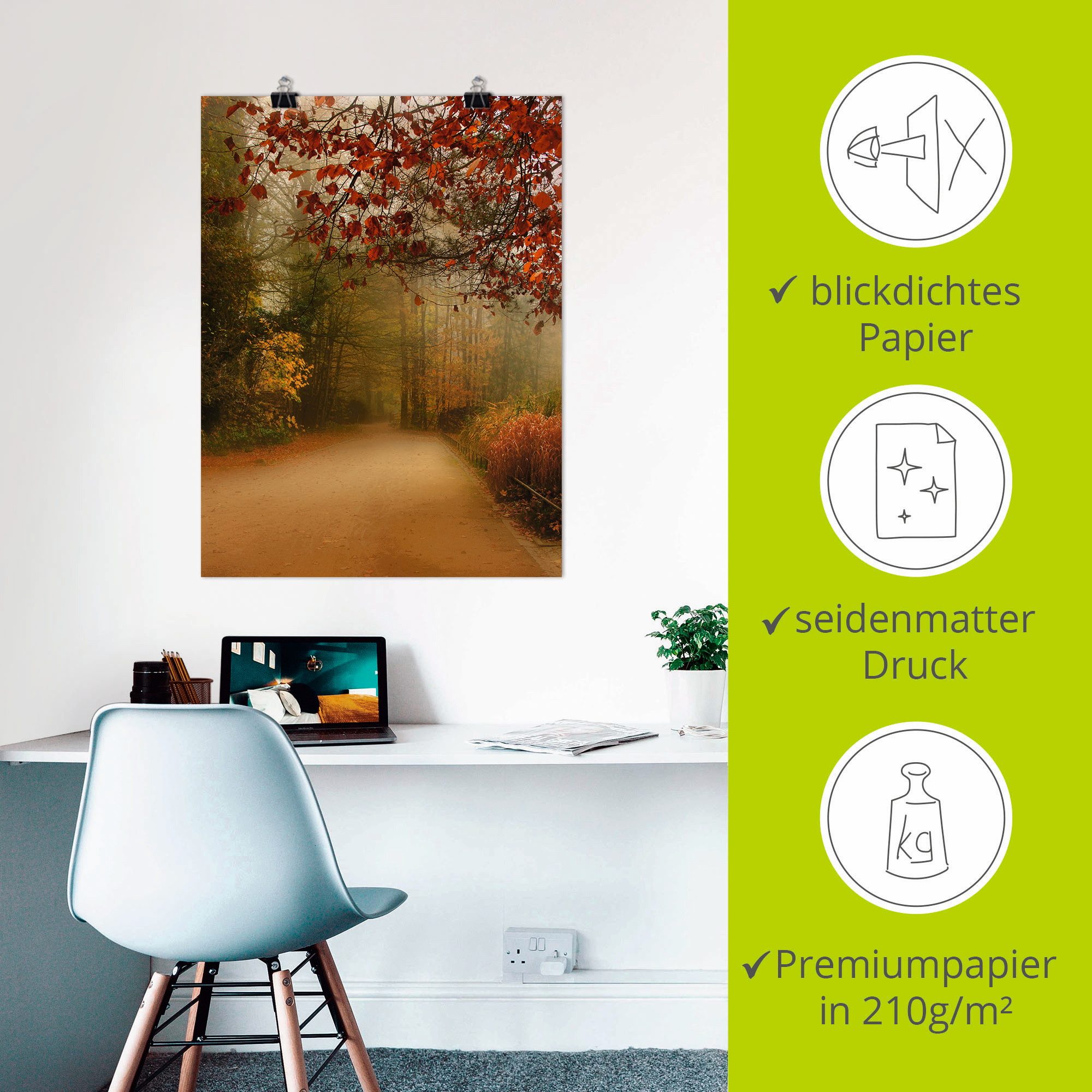 Artland Artprint Herfst in het park als poster in verschillende formaten maten