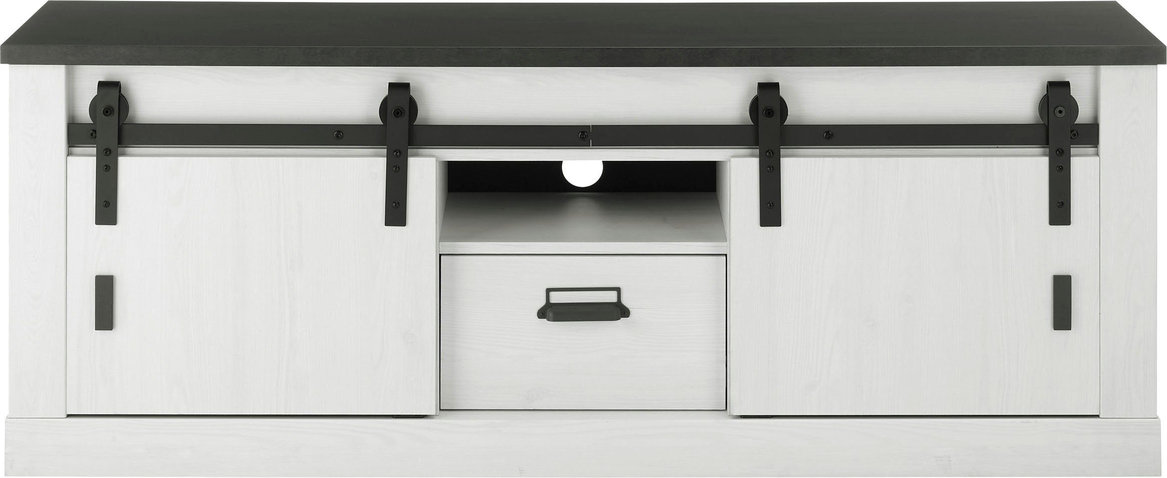Home affaire Tv-meubel Sherwood Houtdecor, met schuurdeurbeslag en apothekersgreep, breedte 162 cm
