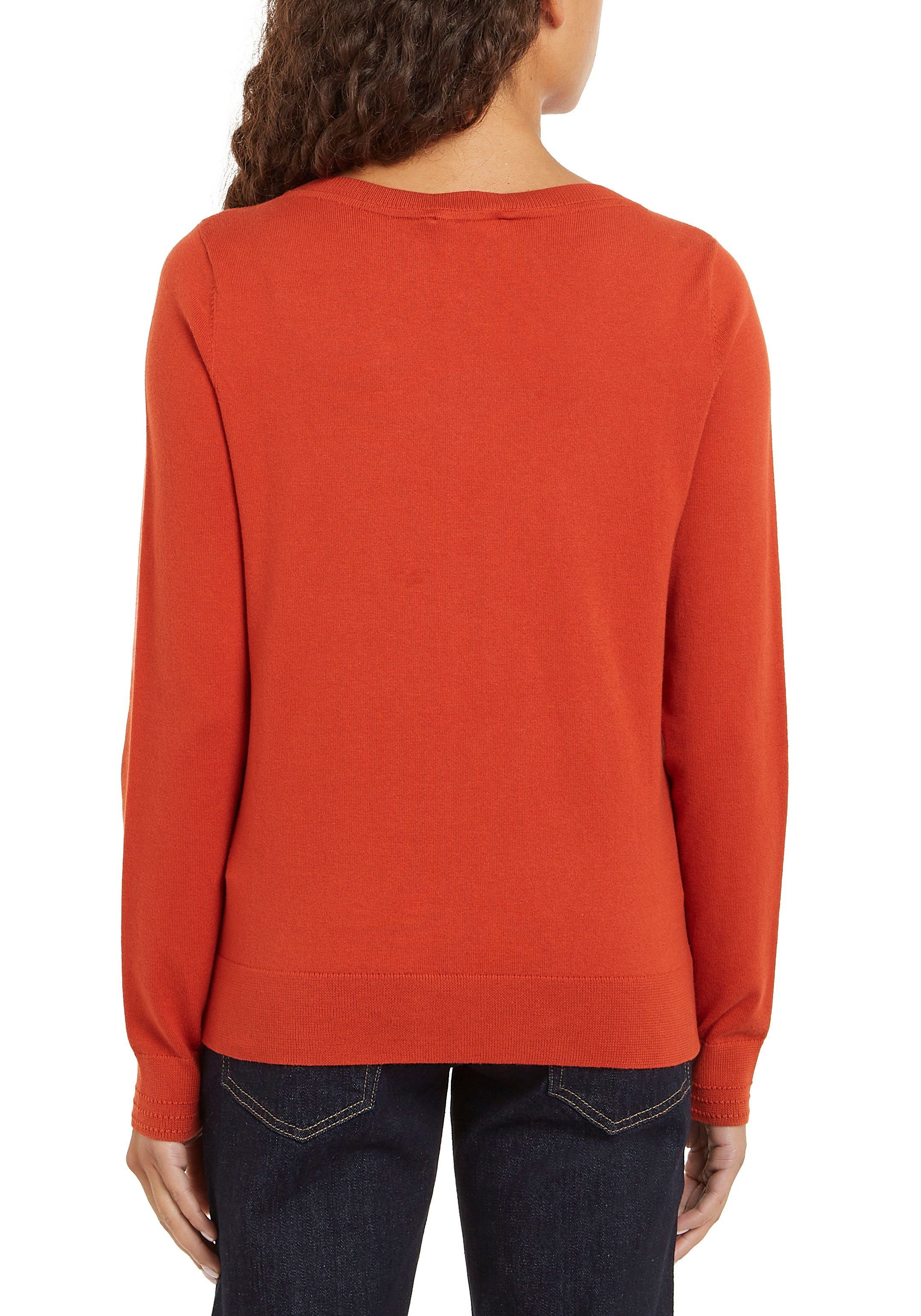 Tommy Hilfiger Gebreide trui CO JERSEY STITCH BOAT-NK SWEATER met -merklabel op de mouw