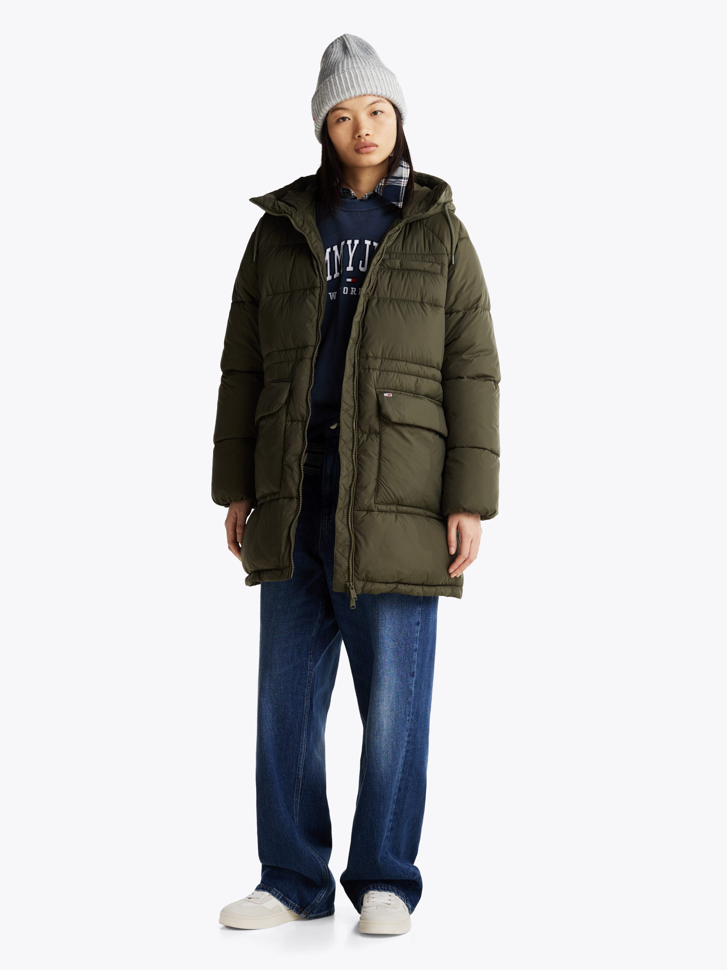 TOMMY JEANS Dames Jassen Tjw Midi Vail Puffer Groen