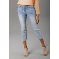 aniston selected straight jeans in verkorte cropped lengte blauw