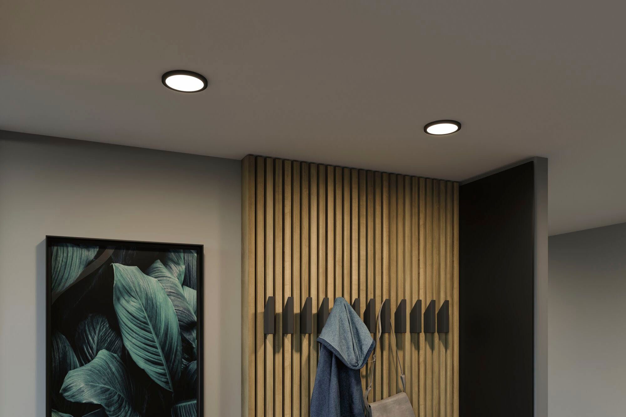 Paulmann Ledinbouwlamp LED Inbouwpaneel Areo VariFit IP44 rond 118mm 4000K Zwart (1 stuk)