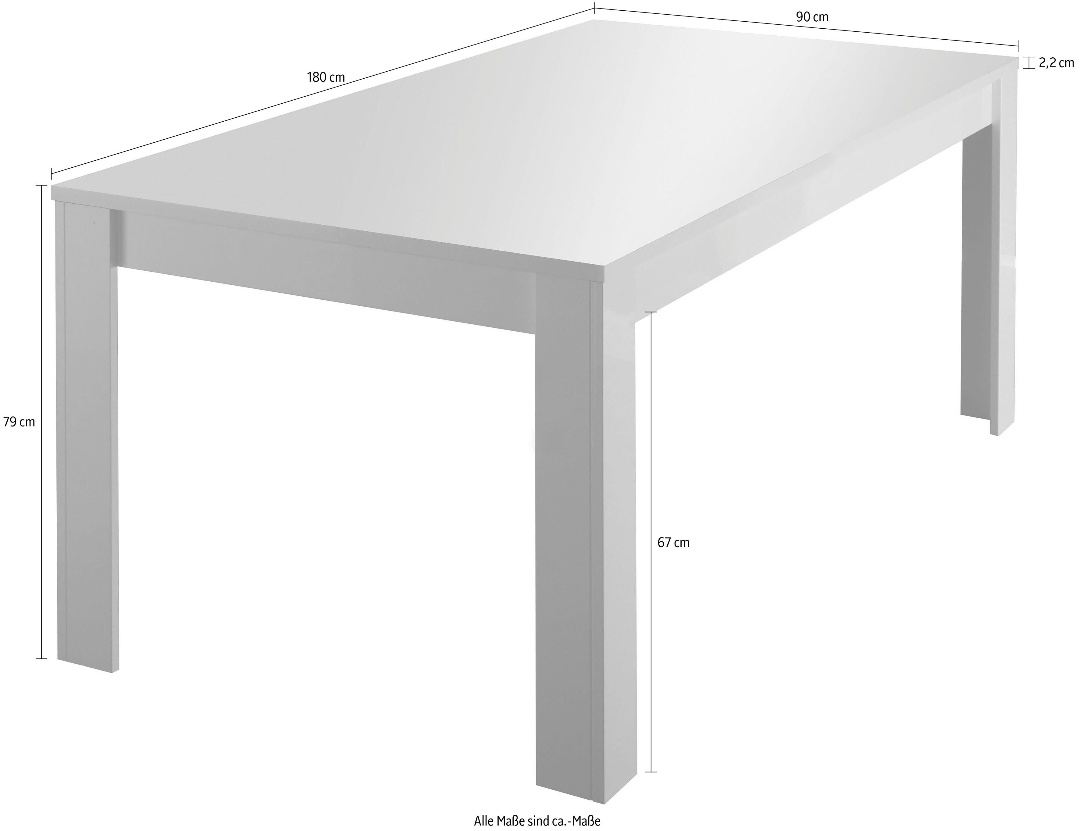 INOSIGN Eettafel Amalfi , breedte 180 cm, uit te breiden met insteekblad