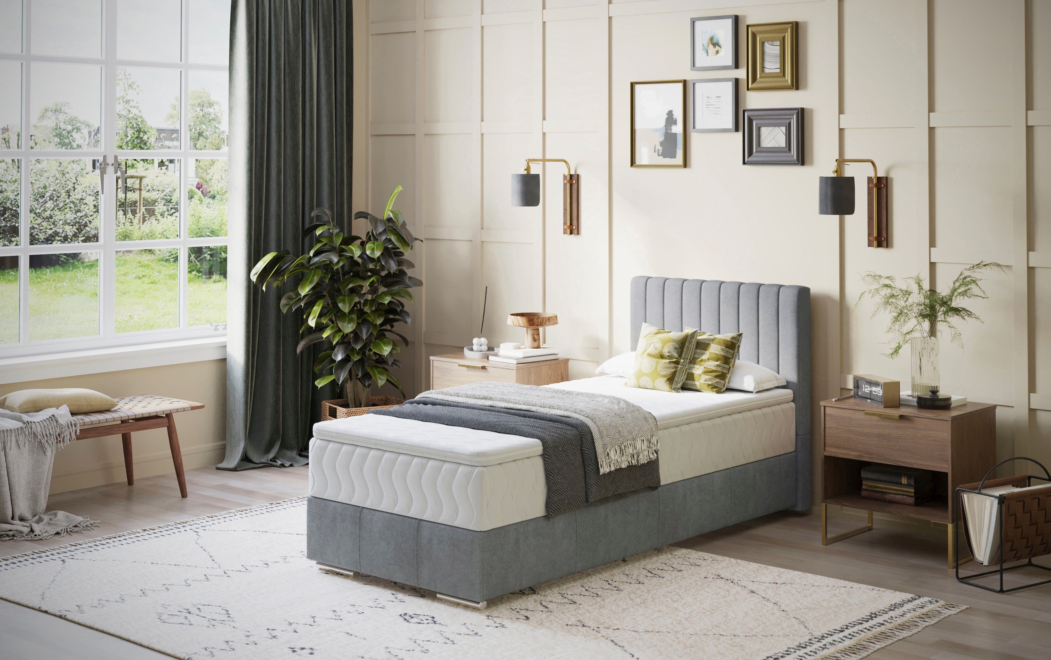 INOSIGN Boxspring Thor met bedbodem, incl. matras, topverkoper Topmatras en sierkussen, in verschill