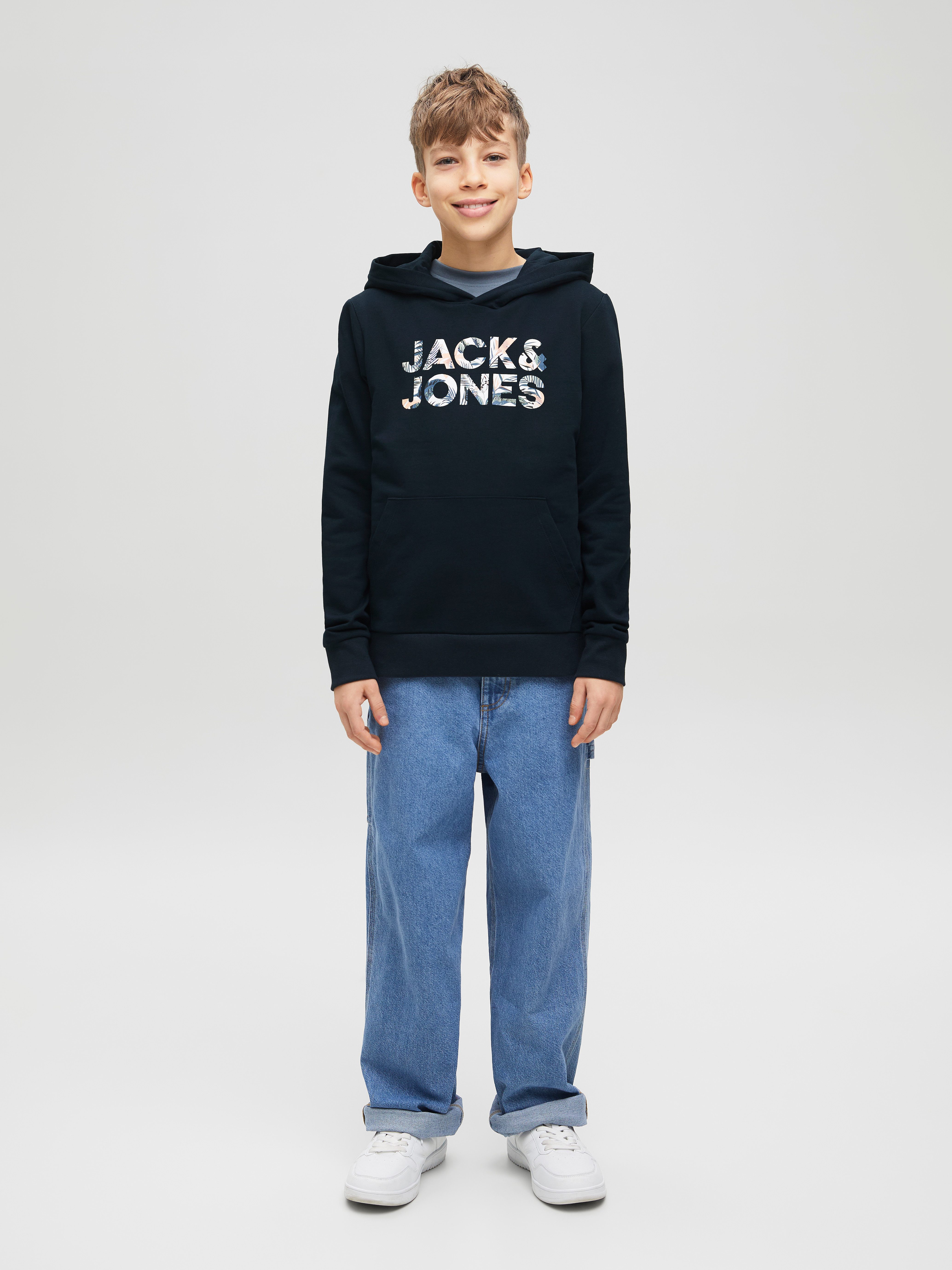 Jack & Jones Junior Hoodie JJEBRYAN CORP LOGO SWEAT HOOD NOOS JNR