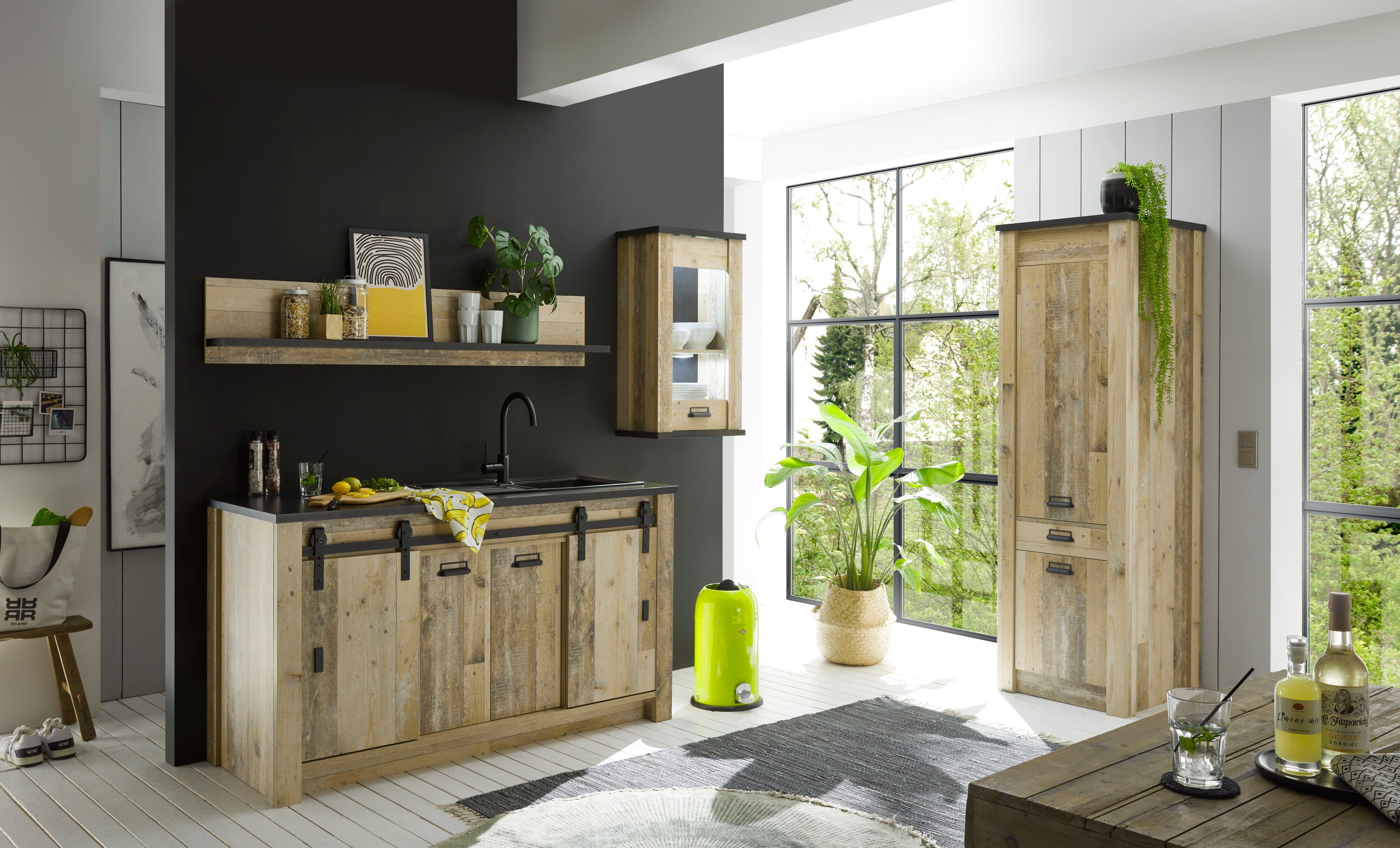 Home affaire Wandplank Sherwood Breedte 160 cm, in modern houtdecor, 28 mm dikke legplanken