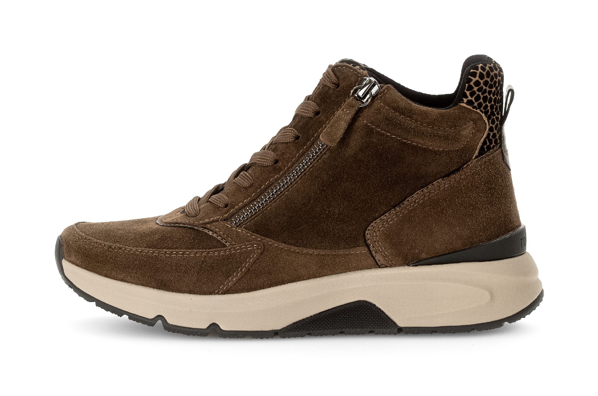 Gabor Rollingsoft Sneakers met sleehak , vrijetijdsschoen, veterschoen, veterschoenen met uitneembare binnenzool