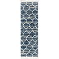 myflair moebel  accessoires hoogpolige loper top shag tapijtloper, geweven, gemêleerde look, zacht  behaaglijk, met franje, ideaal in de hal  slaapkamer blauw