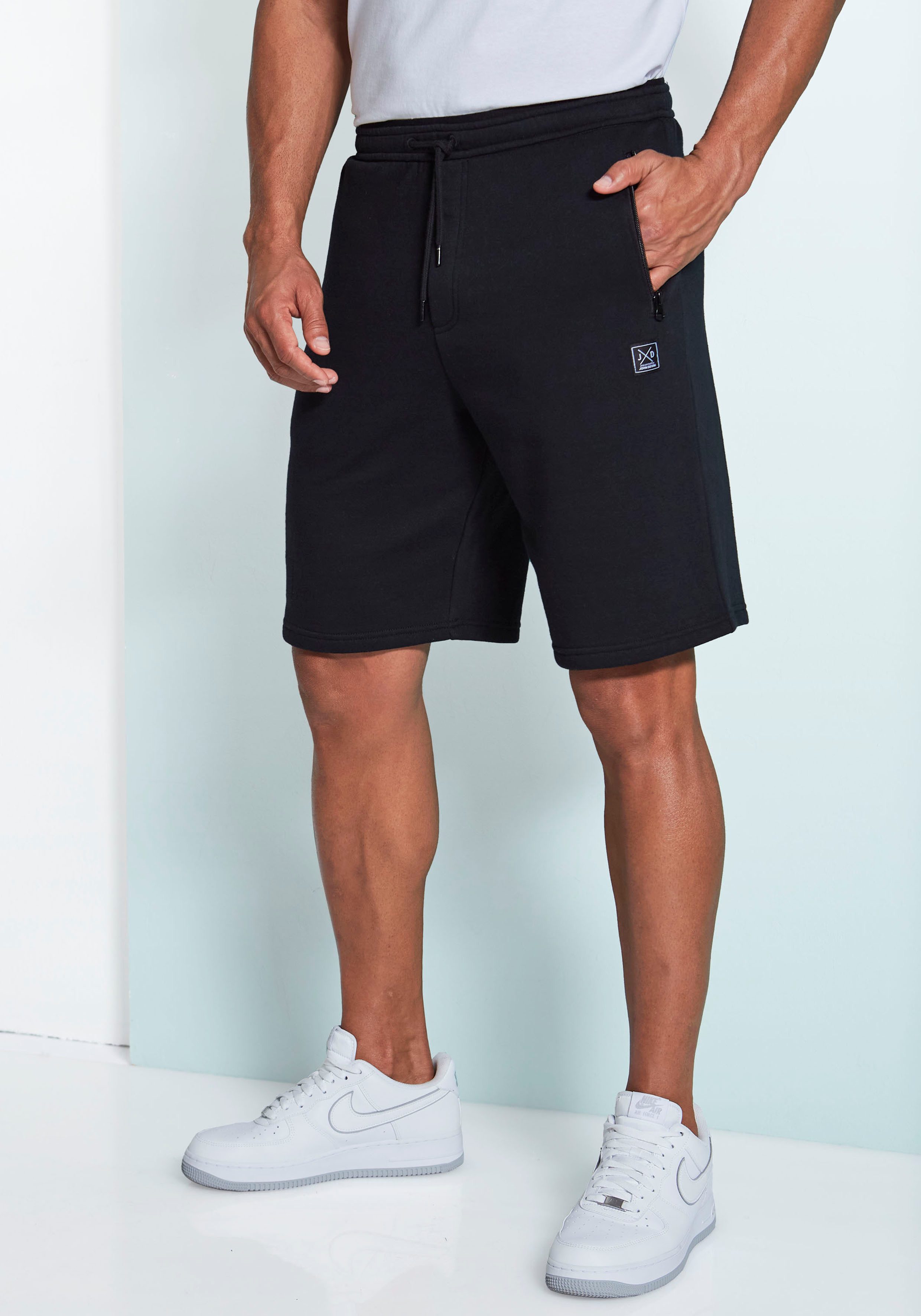 John Devin Sweatshort zijzakken met zwarte rits