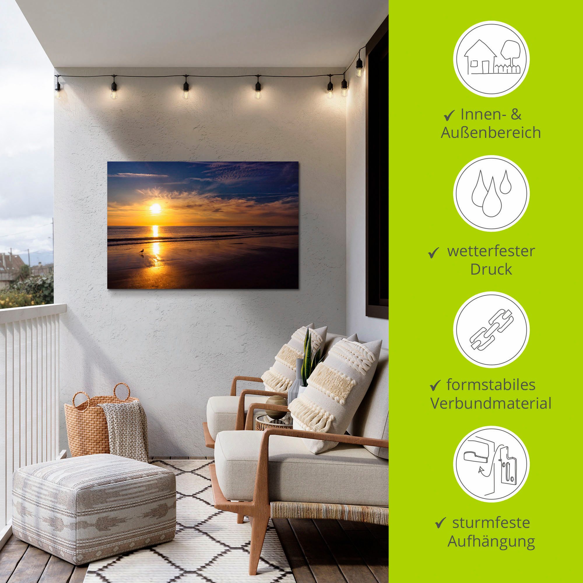 Artland Artprint Zonsondergang SPO als artprint van aluminium, artprint op linnen, muursticker, verschillende maten
