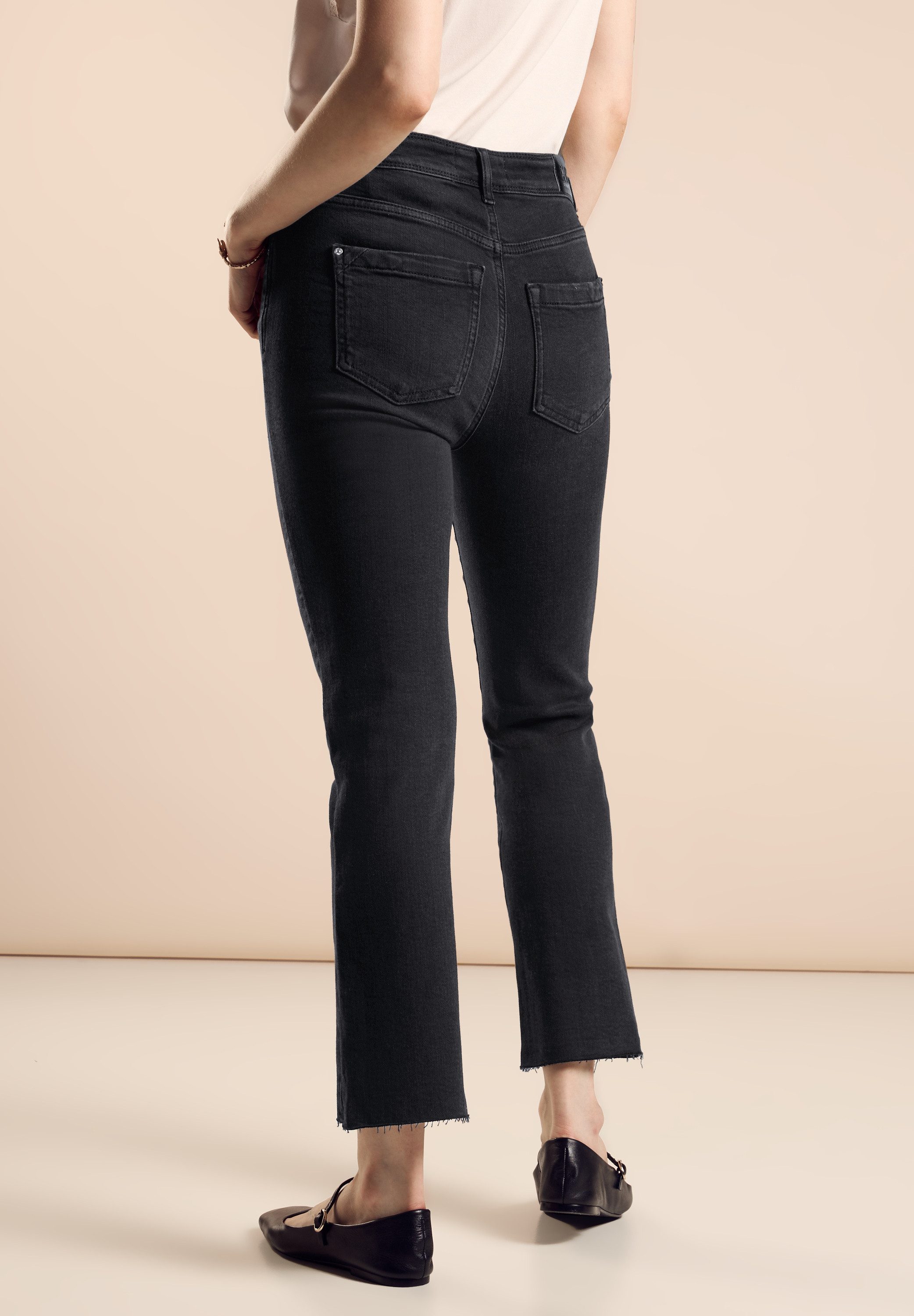 STREET ONE 5-pocket jeans Denim-Kick Flared slim fit met stretch