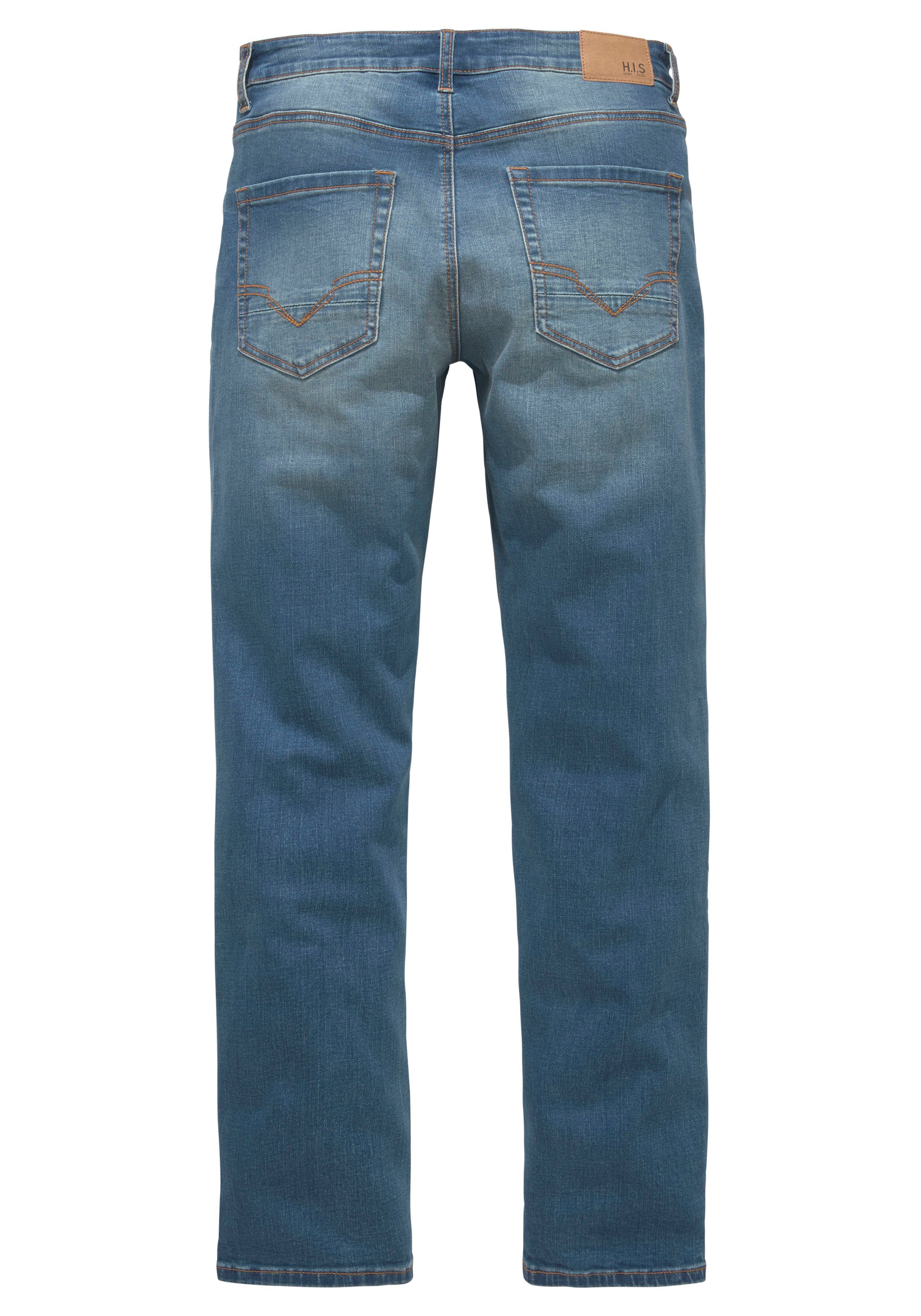 H.I.S Straight jeans DIX rechte pasvorm, lage taille, used-wassing