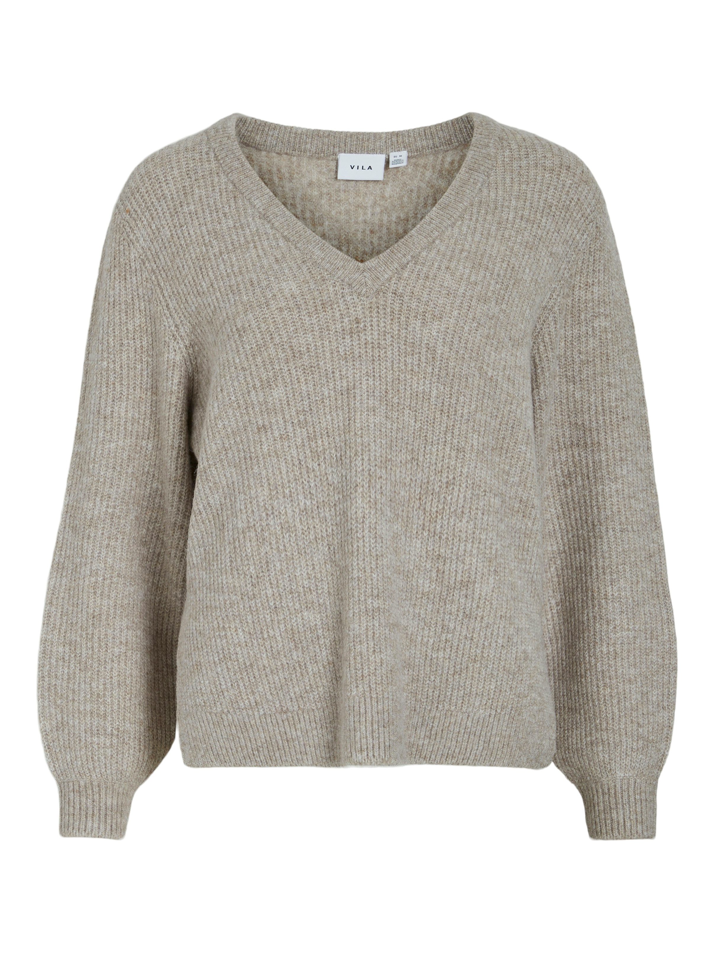Vila Trui met V-hals VIBELUNA V-NECK REV L/S KNIT TOP - NOOS