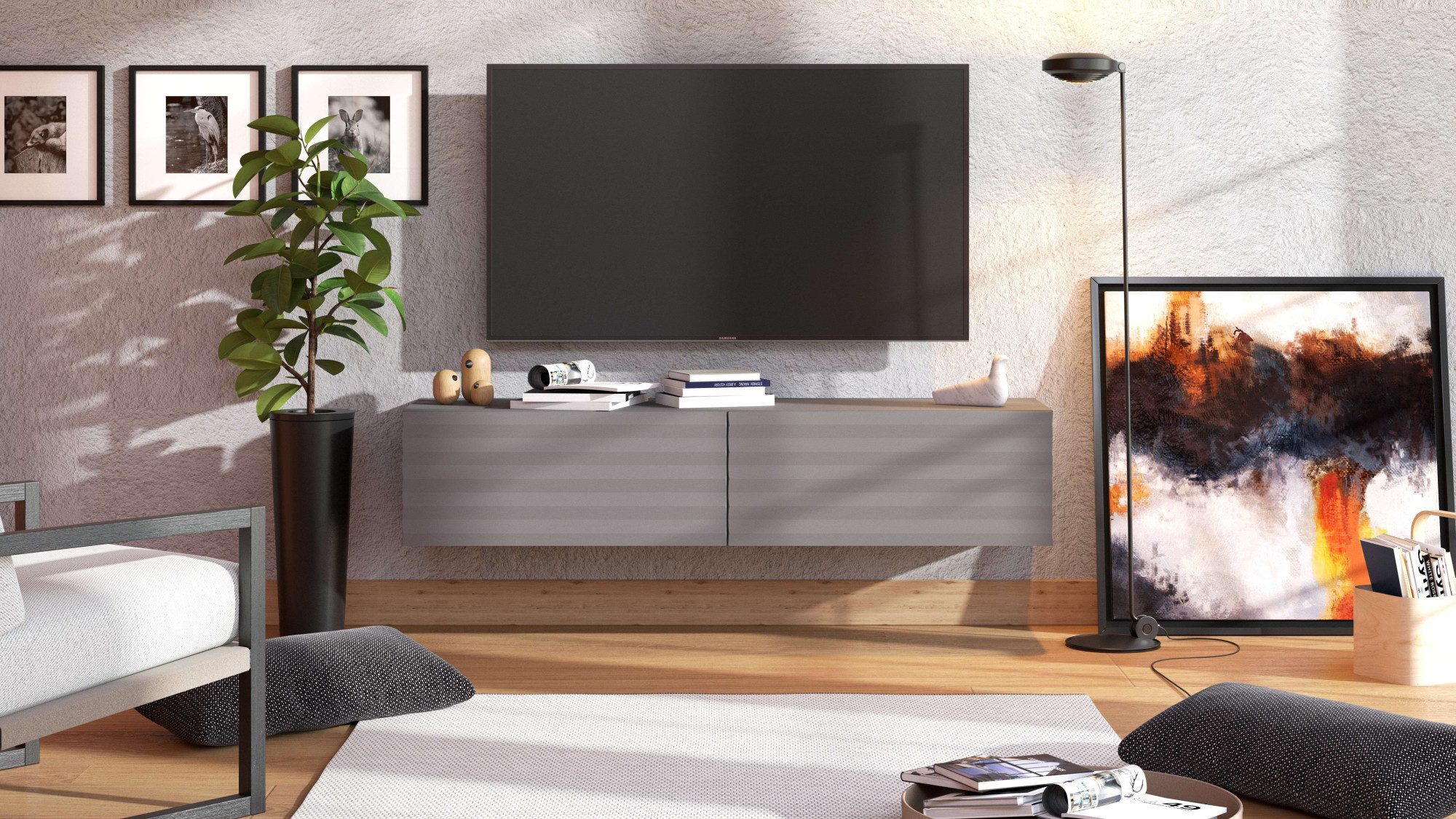 INOSIGN Tv-meubel Clermont Lowboard, Breite 154 cm, TV-Schrank, TV-Ständer