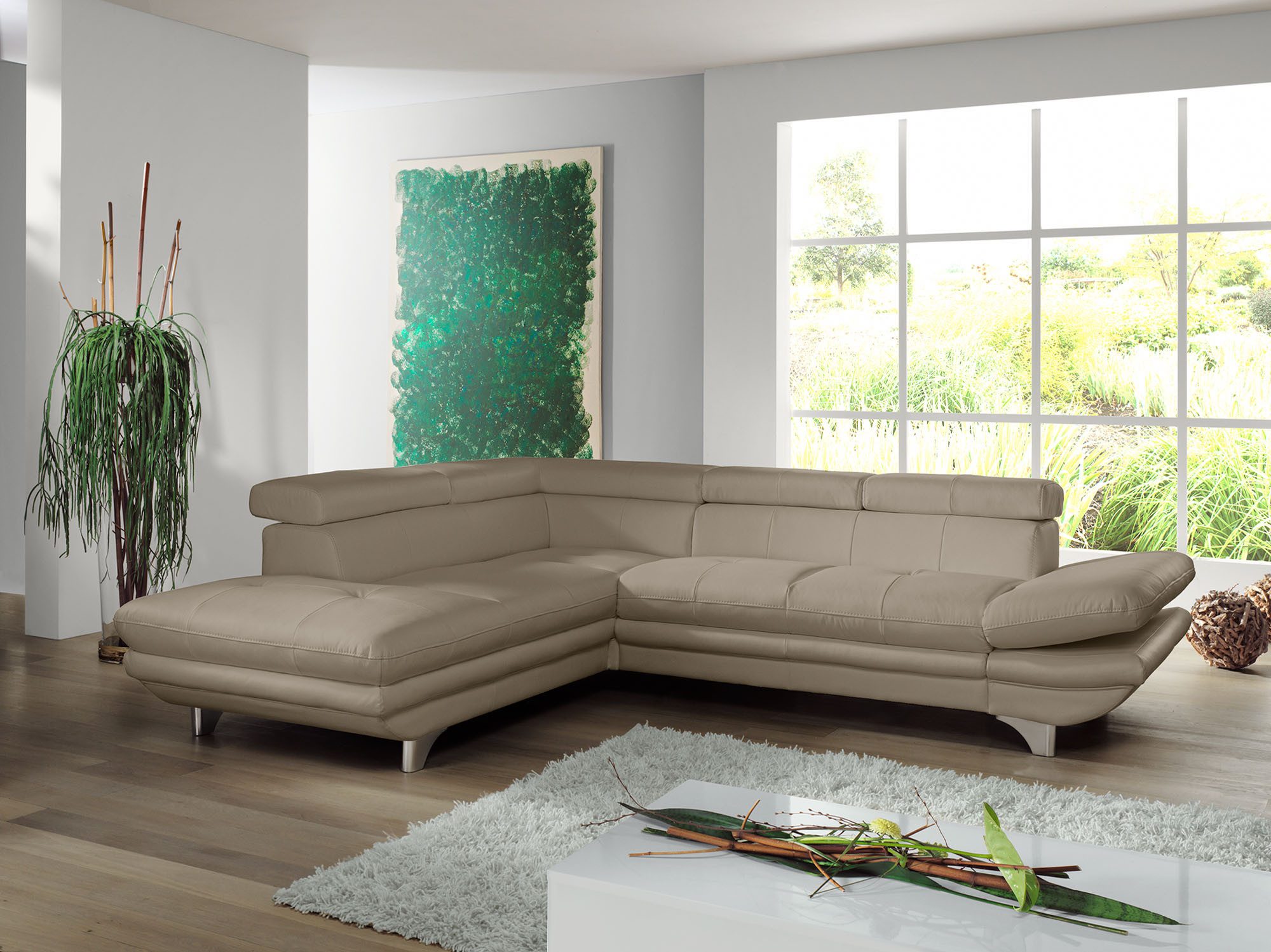 COTTA Hoekbank Enterprise L-vorm met hoofd- en armverstelling, optioneel met bedfunctie