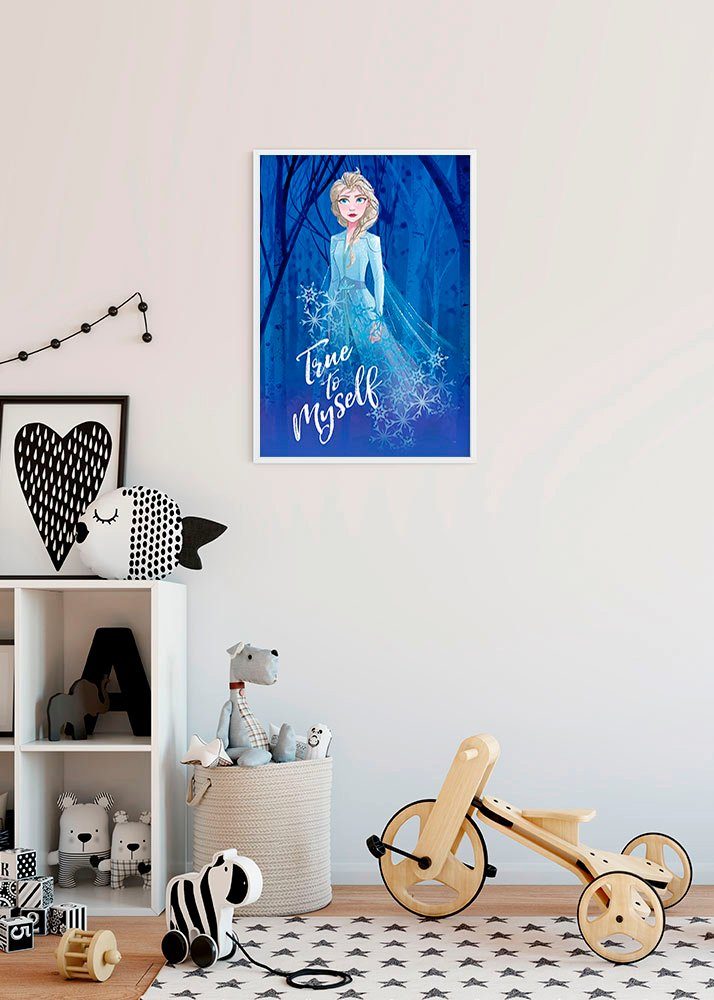 Komar Wanddecoratie Frozen 2 Elsa true to myself Wanddecoratie voor de kinderkamer - zonder lijst (1 stuk)