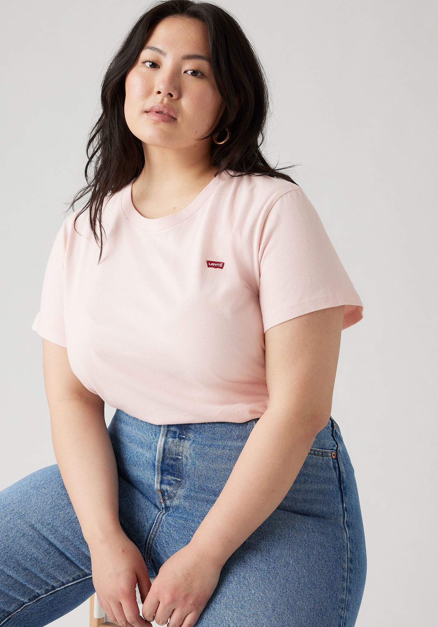 Levi's® Plus T-shirt PL THE PERFECT met logoborduursel