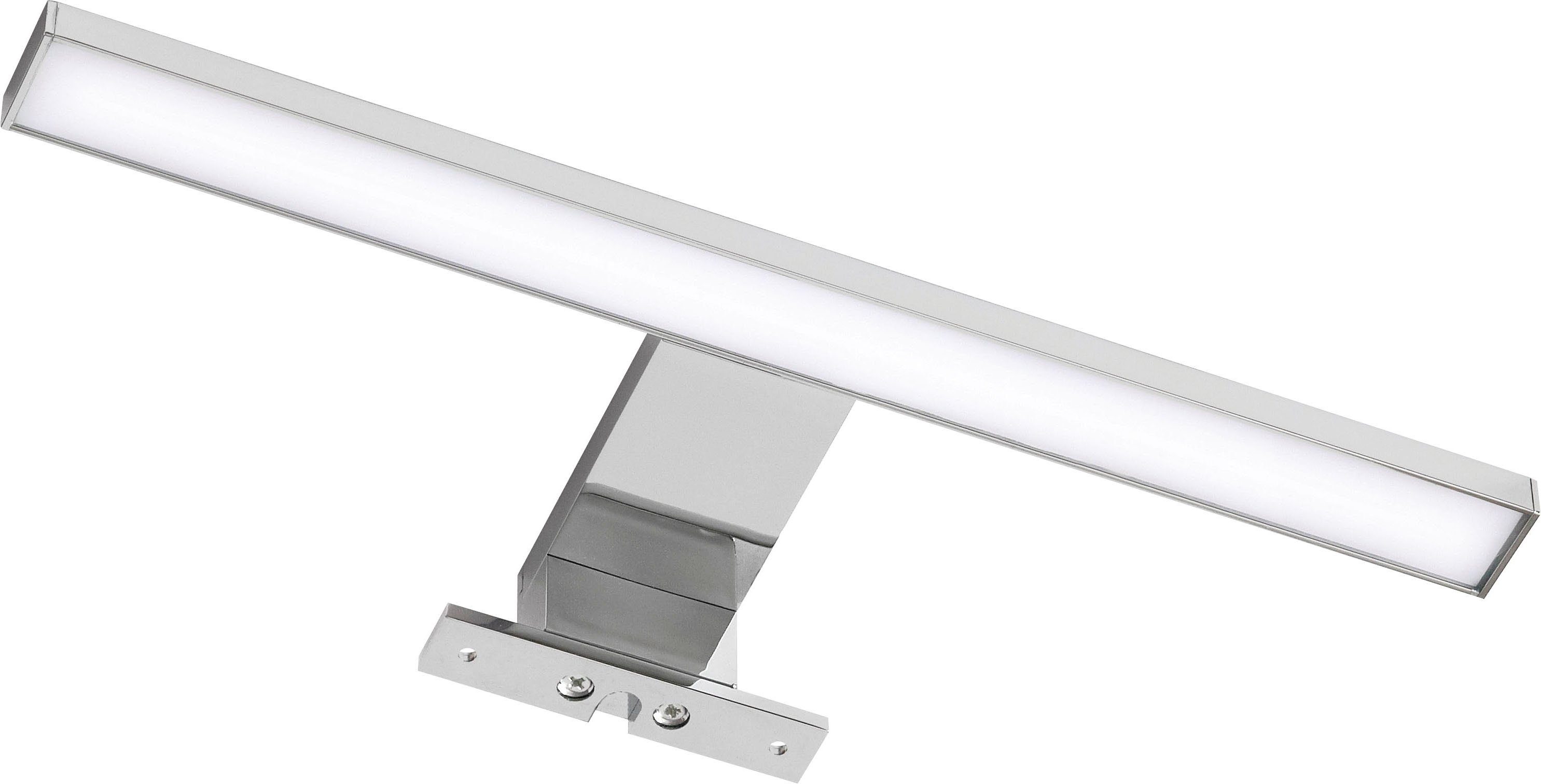Saphir Led-spiegellamp Quickset LED opzetlamp voor spiegel of spiegelkast, chroom glans Badlamp 30 cm breed, lichtkleur koudwit, kunststof, 480 LM, 6500K (1 stuk)