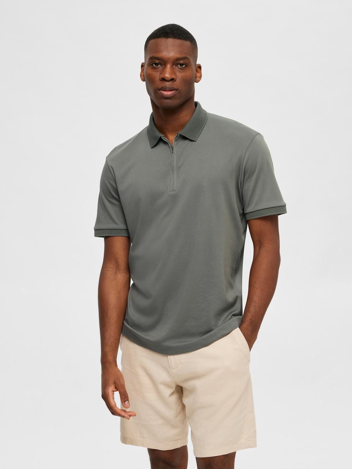 SELECTED HOMME Poloshirt SLHFAVE ZIP SS POLO NOOS