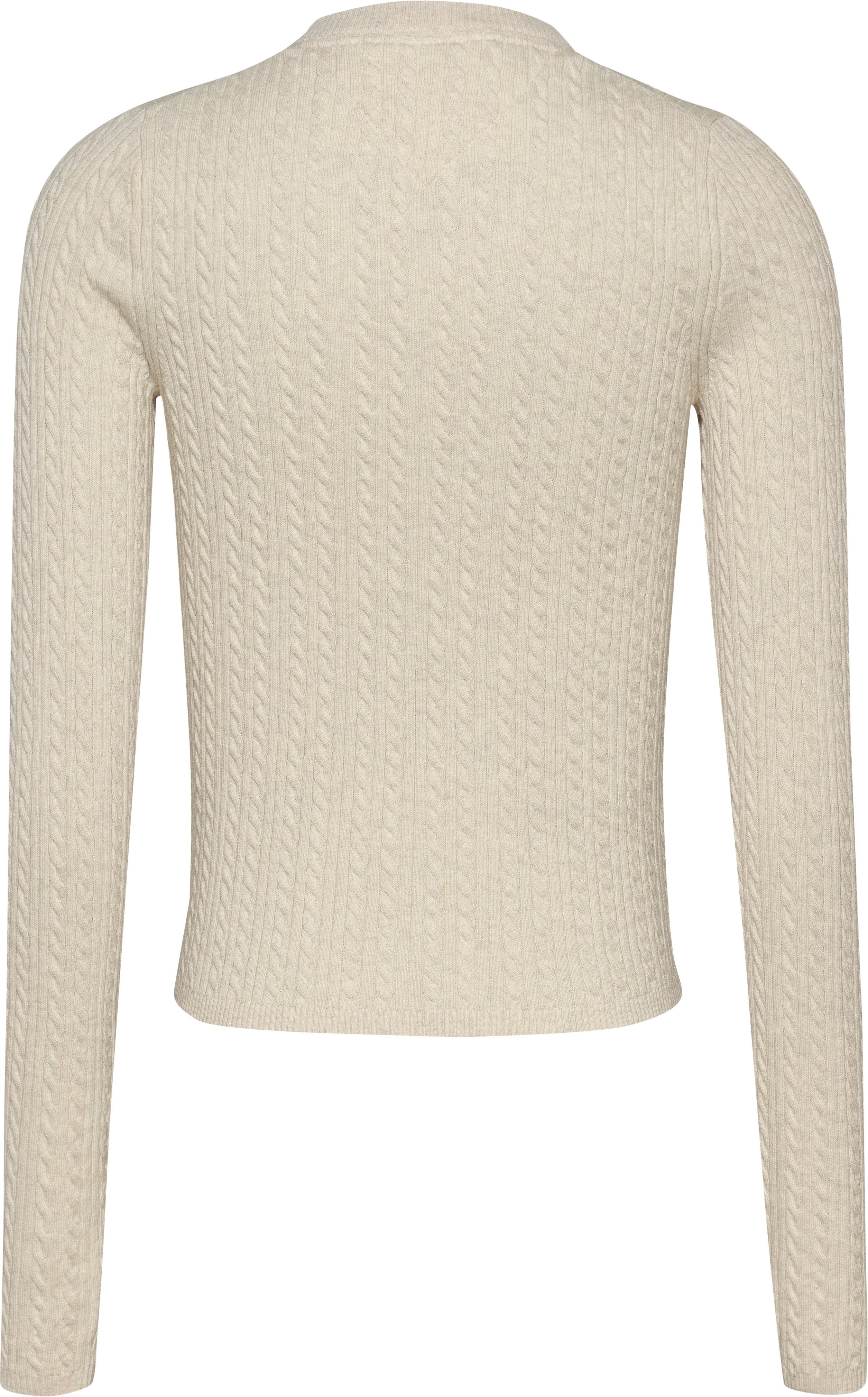 TOMMY JEANS Vest TJW CABLE ESSENTIAL CARDIGAN met kabelpatroon logo-borduursel