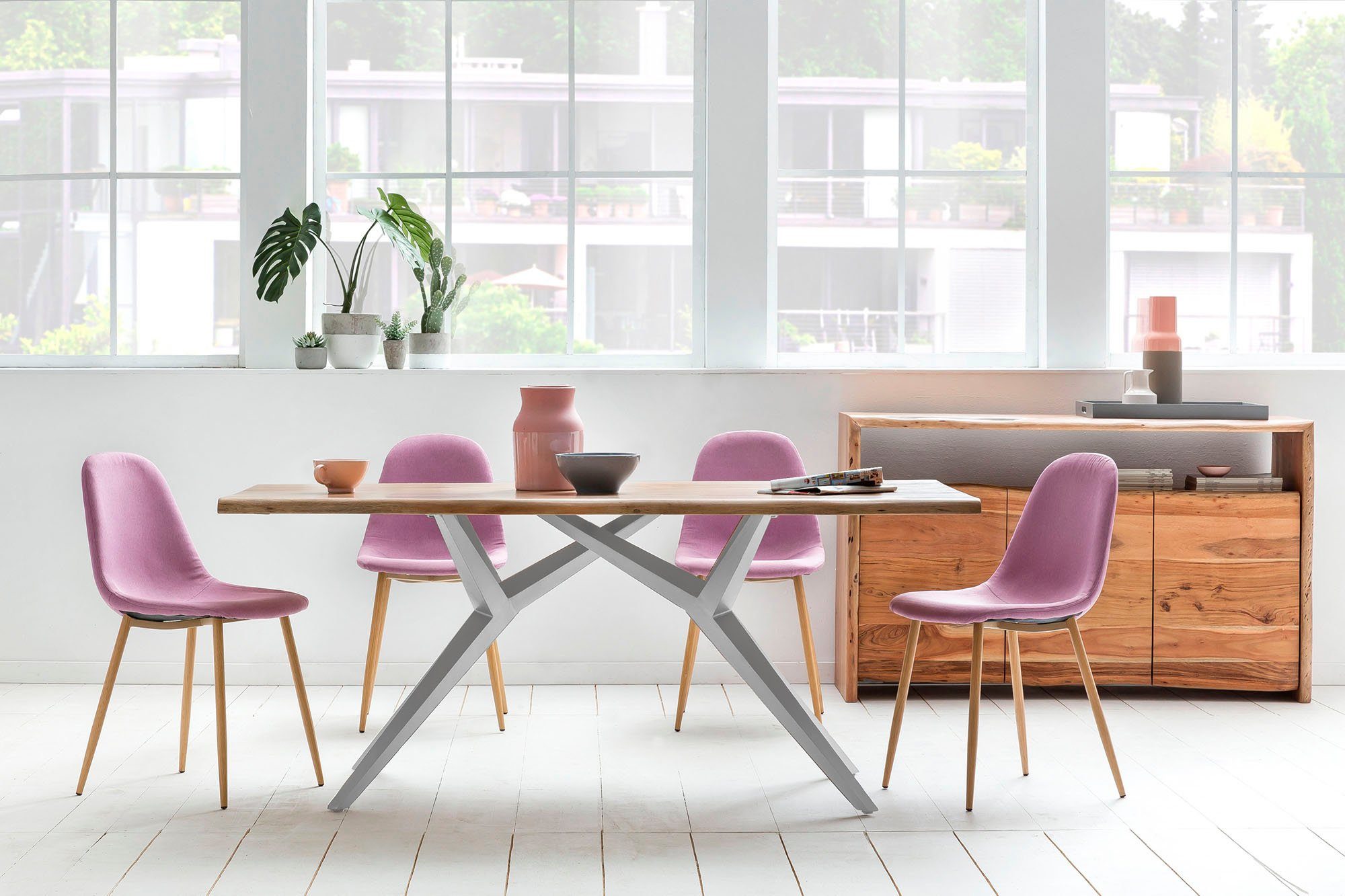 SIT Eettafel Design-frame in industriële antiek-look eettafels beige