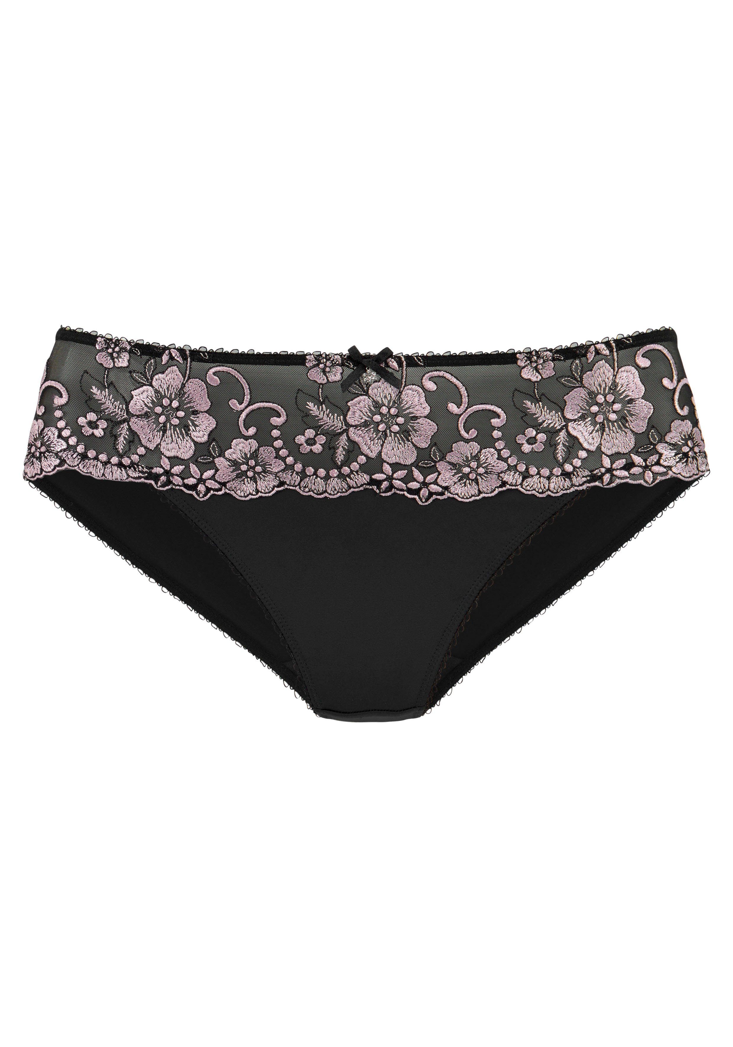 Lascana Bikinibroekje WANDA met borduurkant in bloemetjes-look