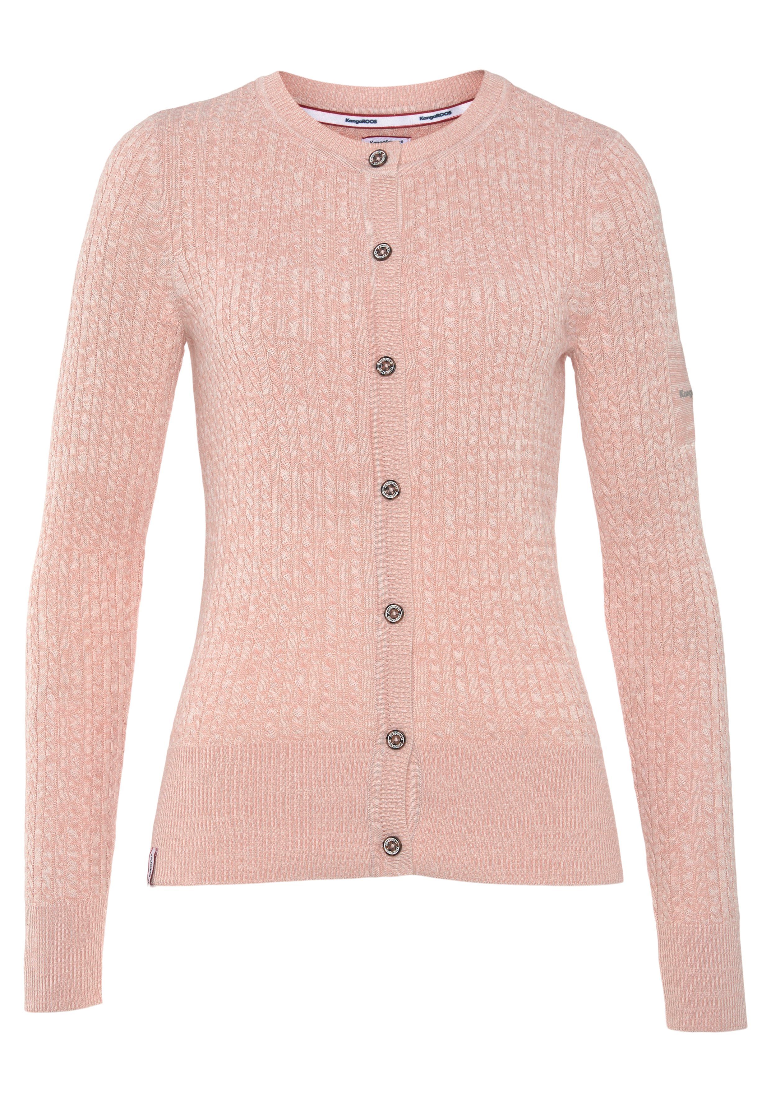KangaROOS Vest Cardigan met kabelpatroon in mélange-look - NIEUWE COLLECTIE