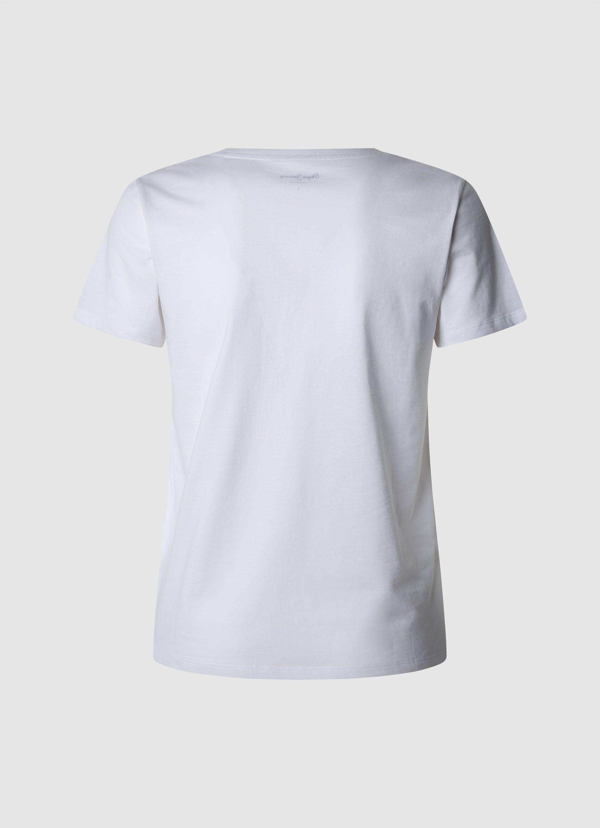 Pepe Jeans Shirt met V-hals MACY V-NECK met een logo-opschrift