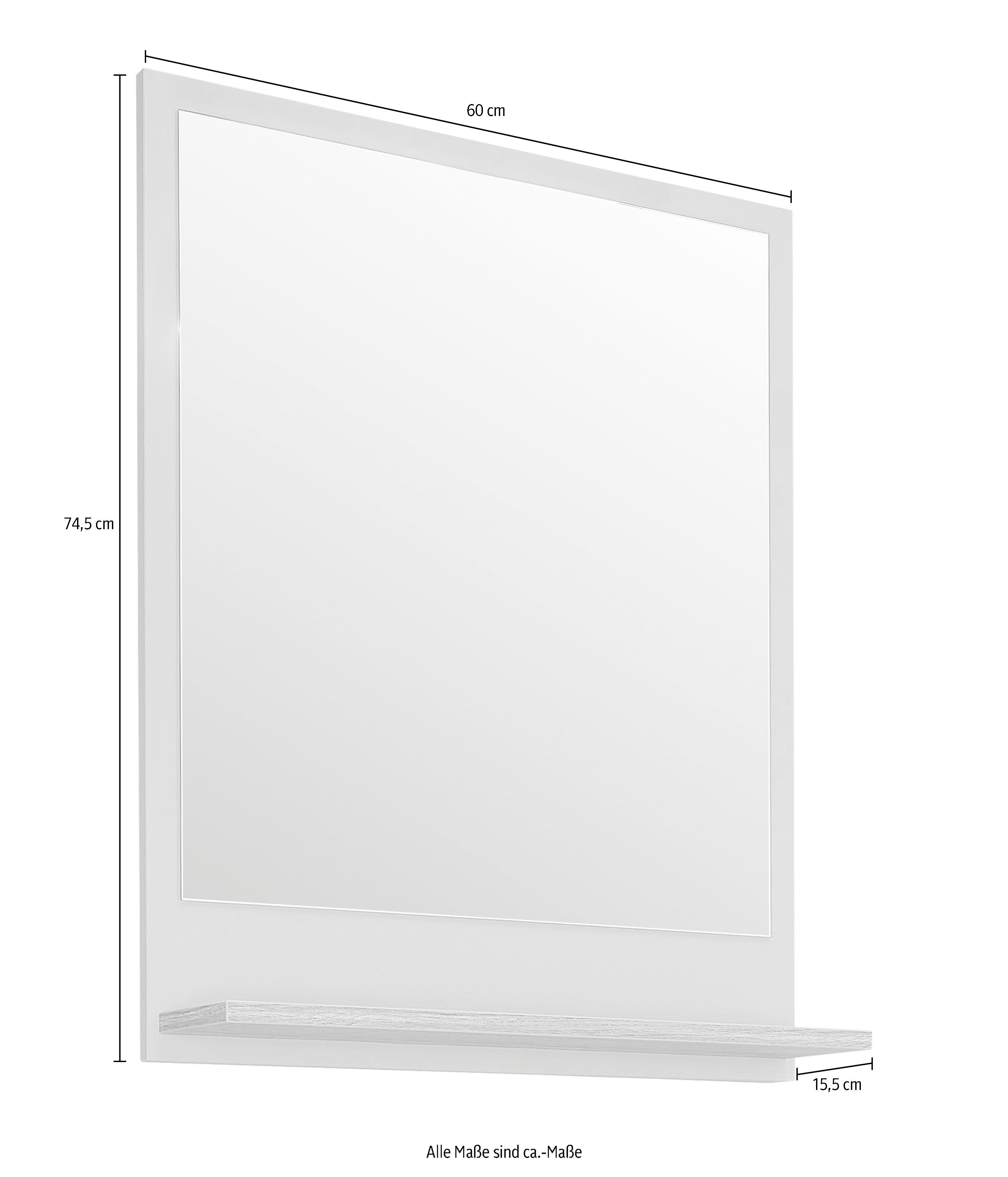 Saphir Badkamerserie Quickset 2-delig, wastafelonderkast met led-spiegel Wastafelmeubel inclusief deurdemper, 60,5 cm breed, 1 deur, opzij legplanken (2-delig)