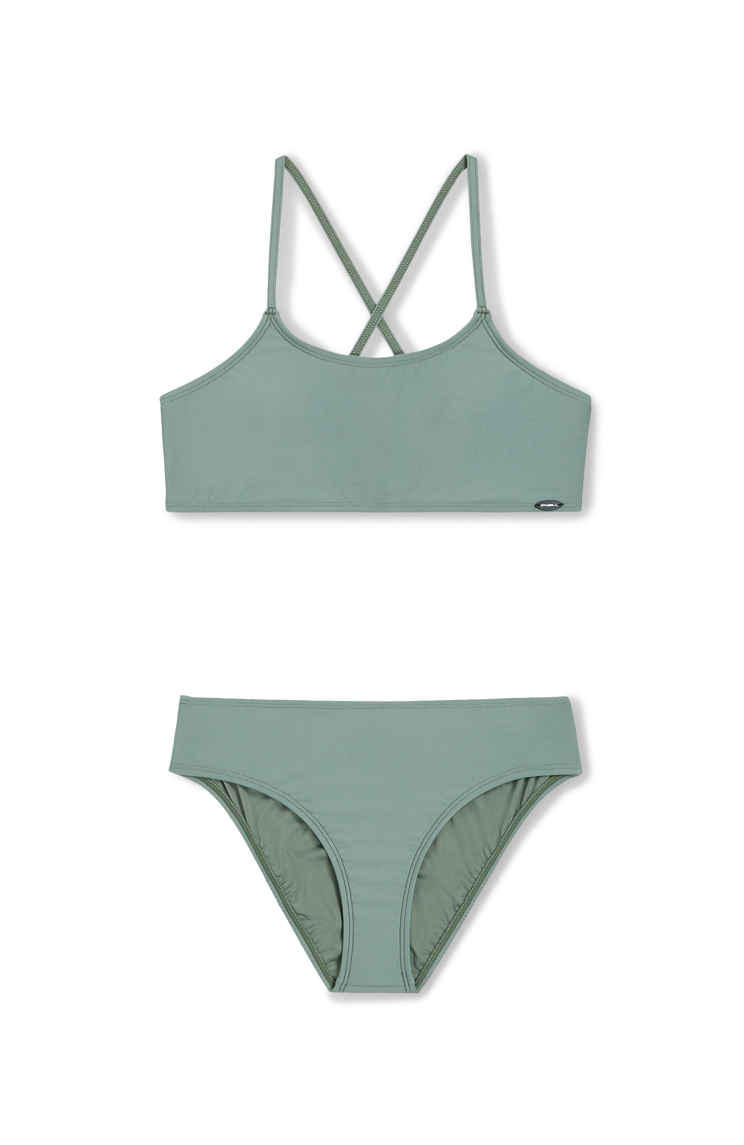 O'Neill crop bikini Essentials groen Meisjes Polyester Effen 152