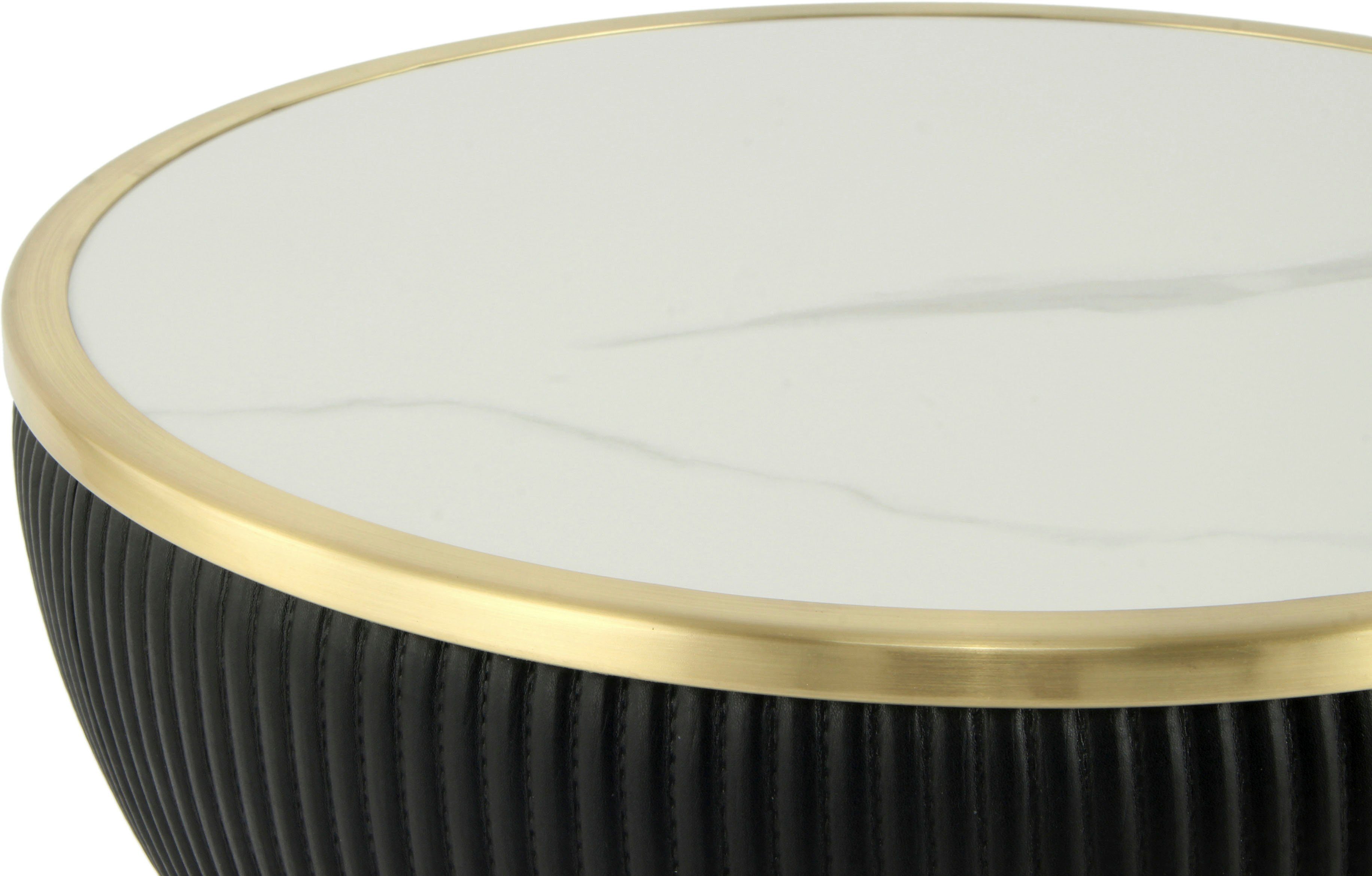 Kayoom Bijzettafel Jokai 225, ijzeren frame, PU-stof bekleding, gesinterde steenplaat (1 stuk)