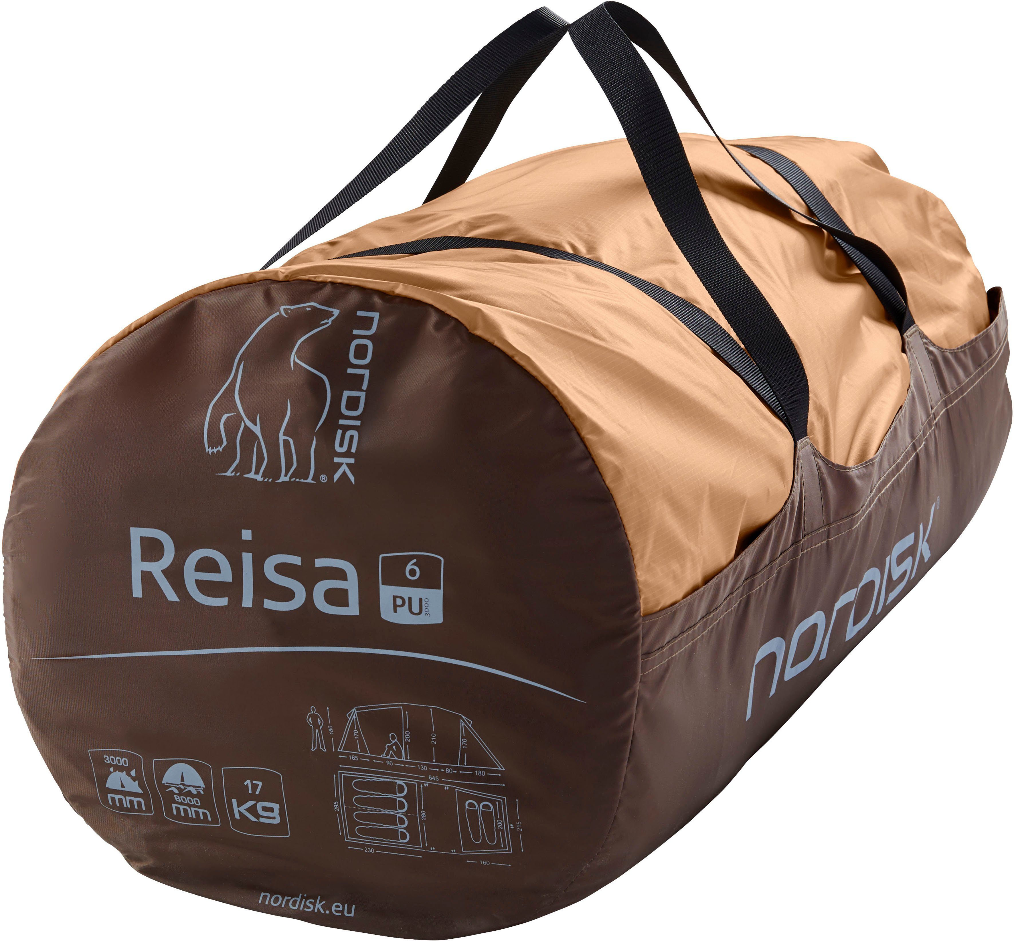 Nordisk Groepstent Reisa 6 PU Tent Cashew/Brown (set, 1-delig)