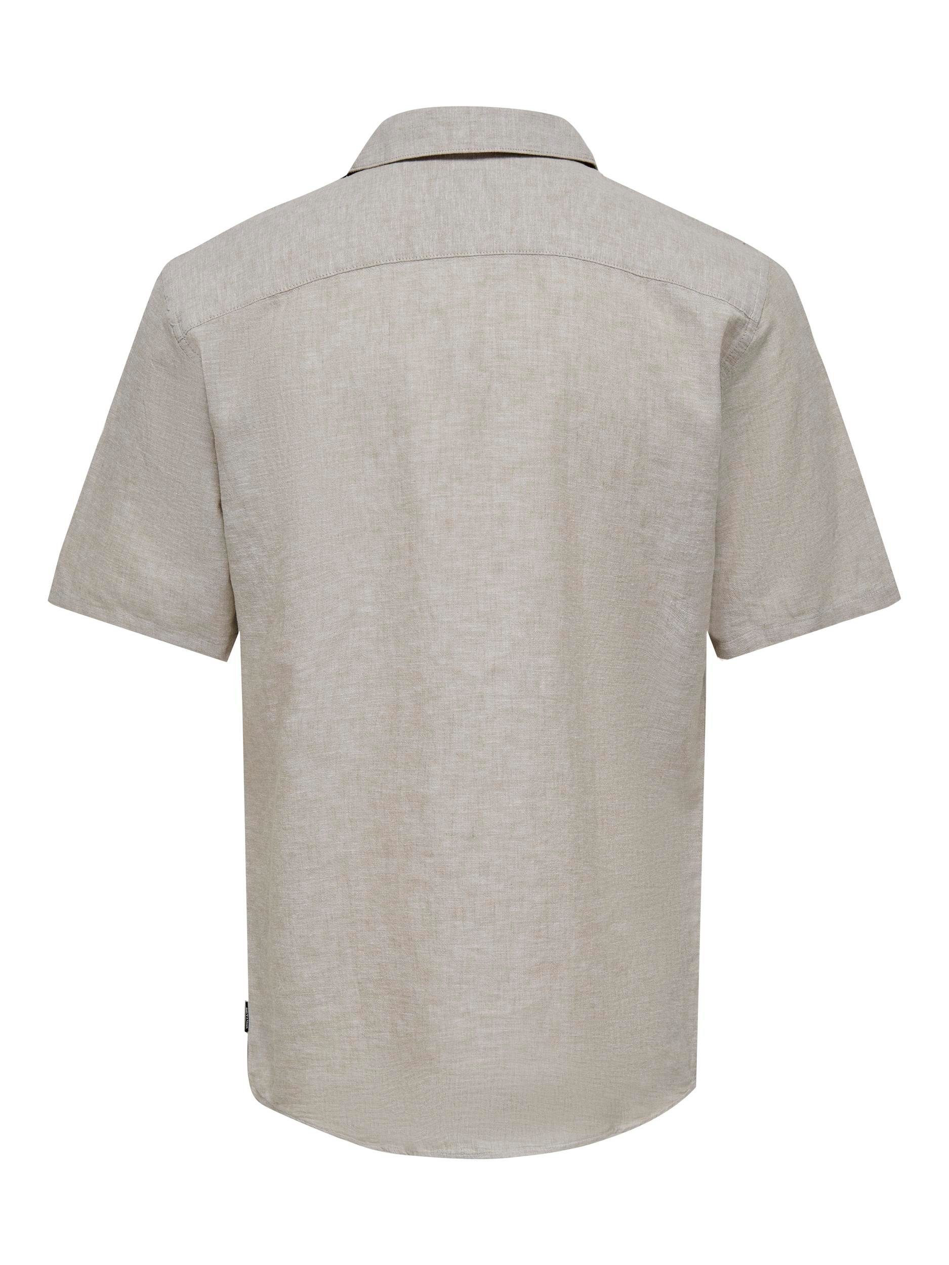 ONLY & SONS Overhemd met korte mouwen ONSCAIDEN SS SOLID RESORT LINEN NOOS