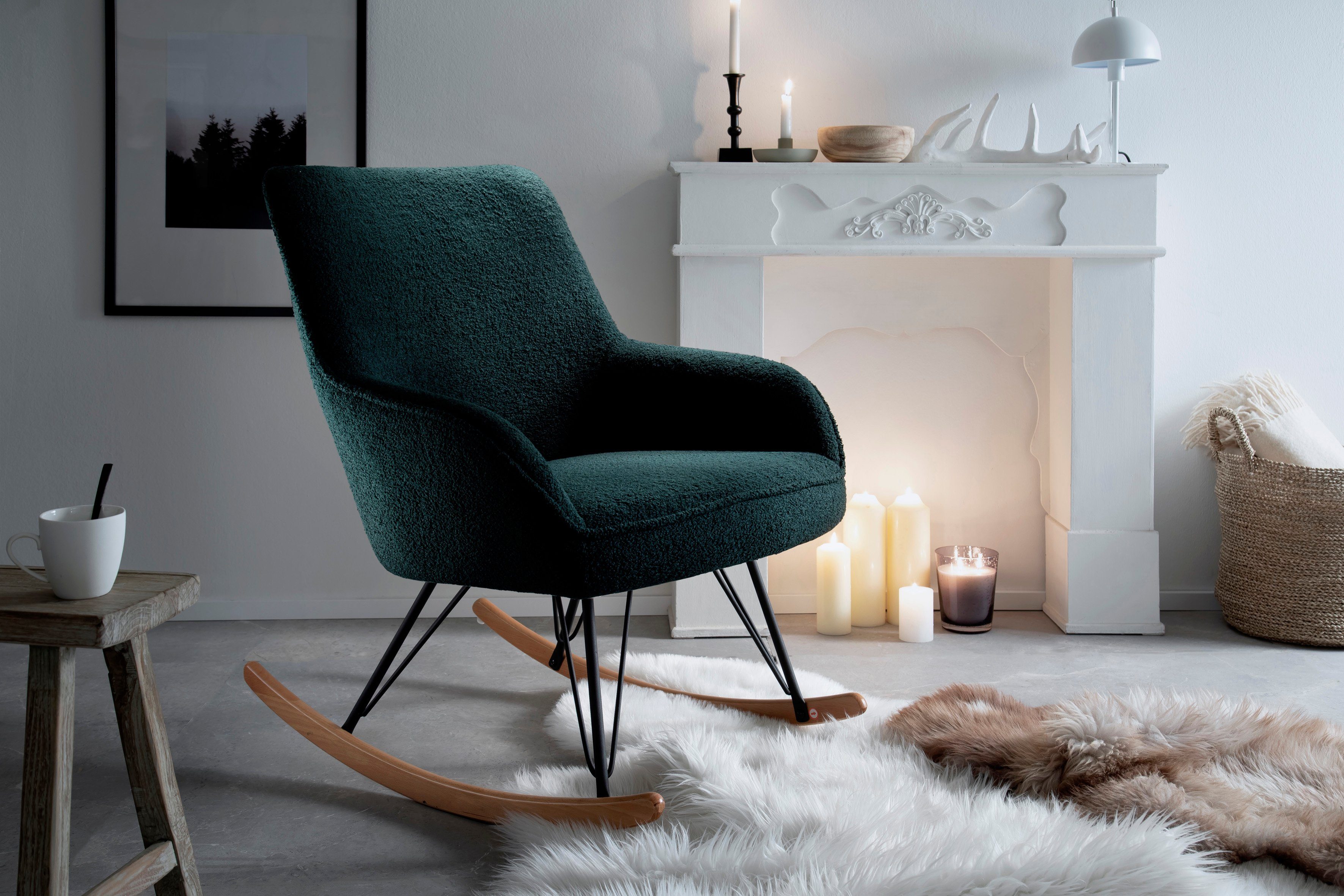 MCA furniture Schommelstoel Oran Stoel met beugelpoten met armleuning, tot 120 kg belastbaar, comfortzithoogte 49 cm